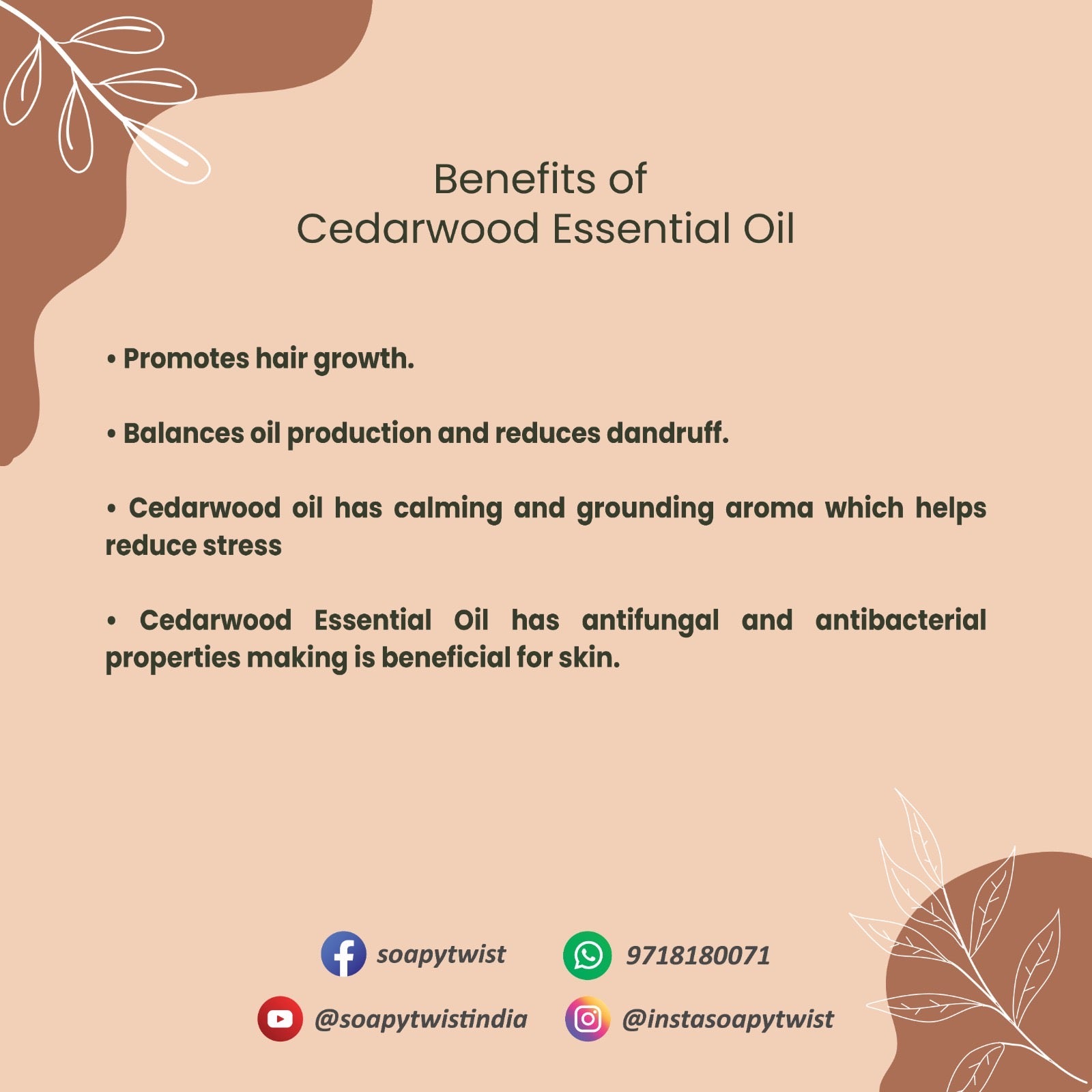 Benefits of Soapy Twist Cedarwood Essential Oil