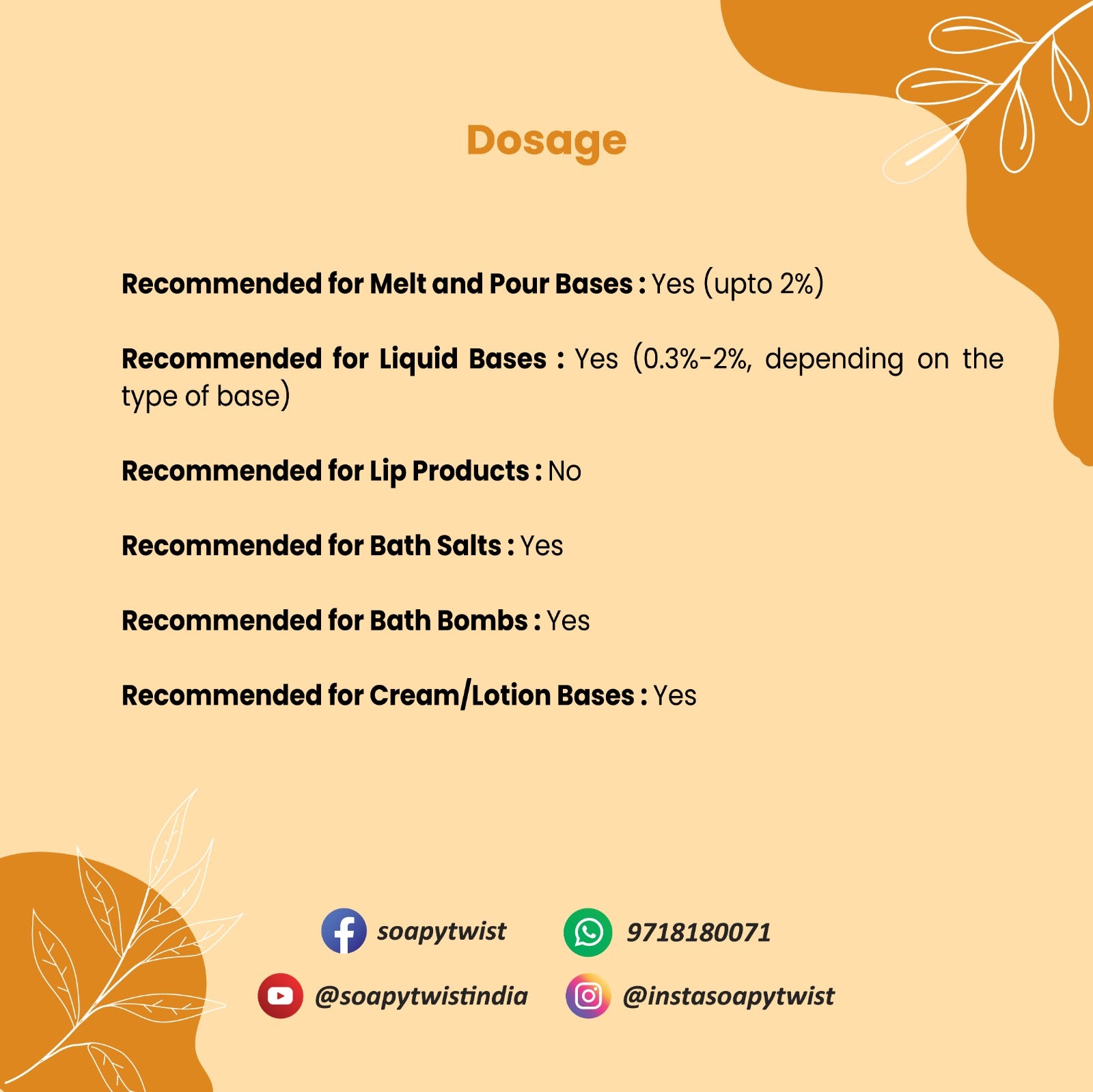 Haldi Chandan Fragrance Oil Dosage