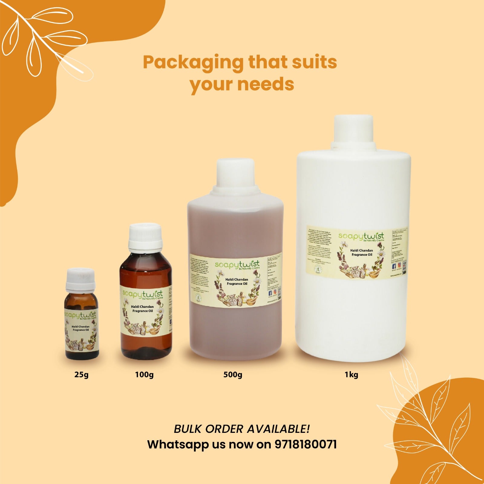 Haldi Chandan Fragrance Oil Packaging