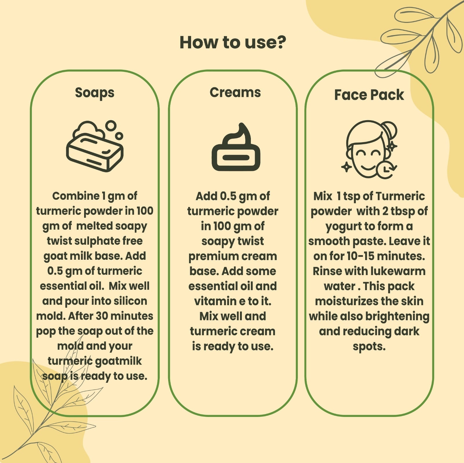 How to Use Soapy Twist Turmeric Powder