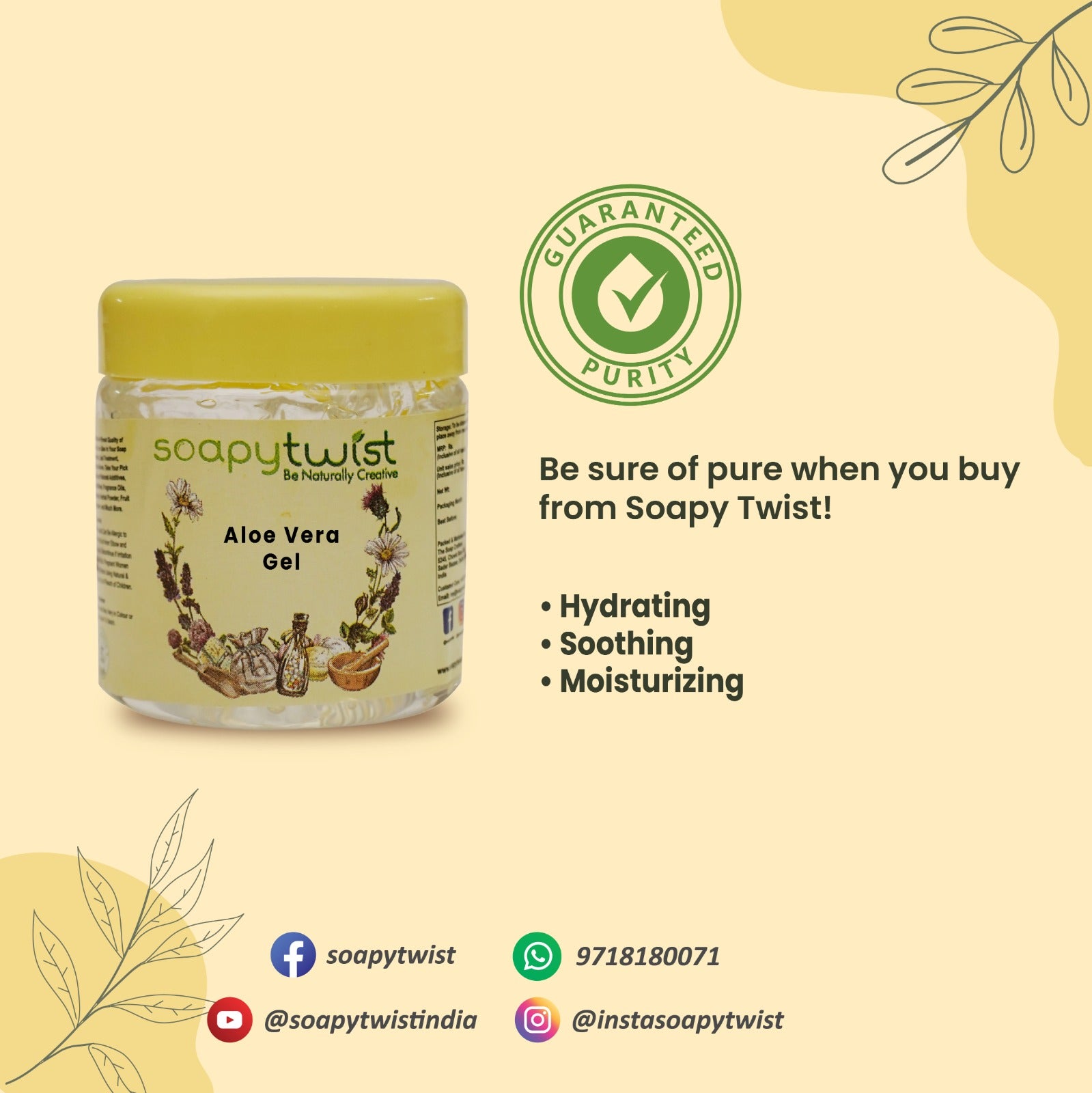 Soapy Twist Aloe Vera Gel Guaranteed Purity