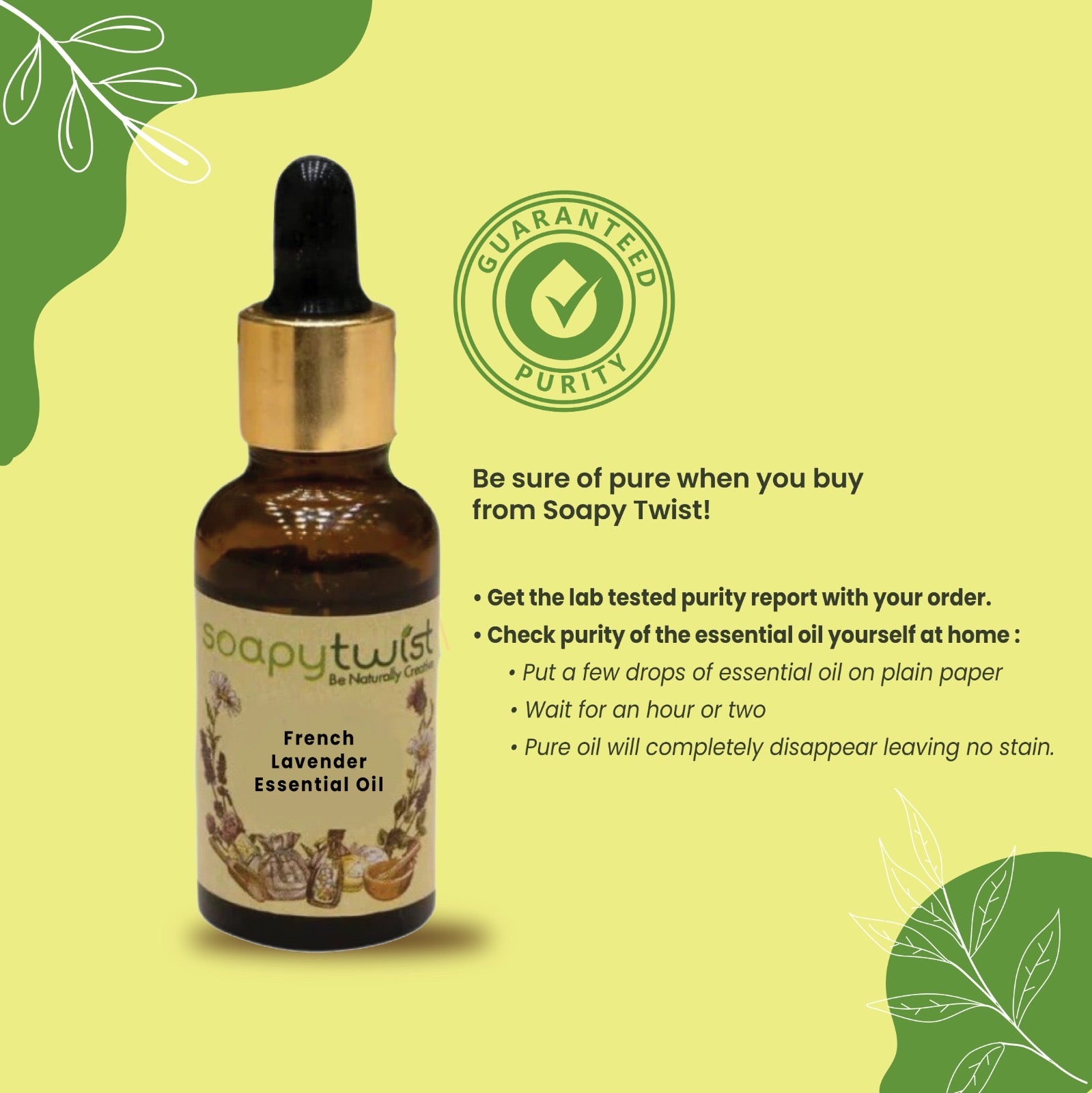 Soapy Twist Basil Essential Oil Guaranteed Purity