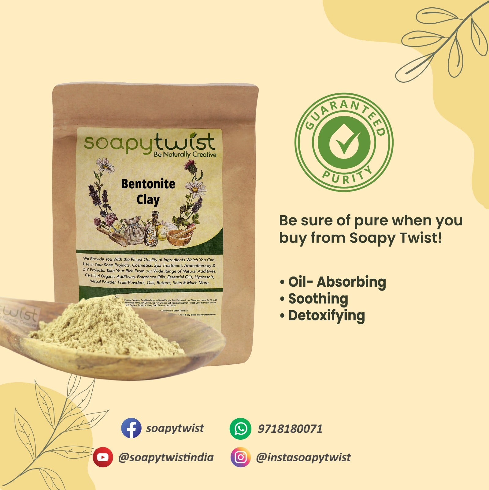 Soapy Twist Bentonite Clay Guaranteed Purity
