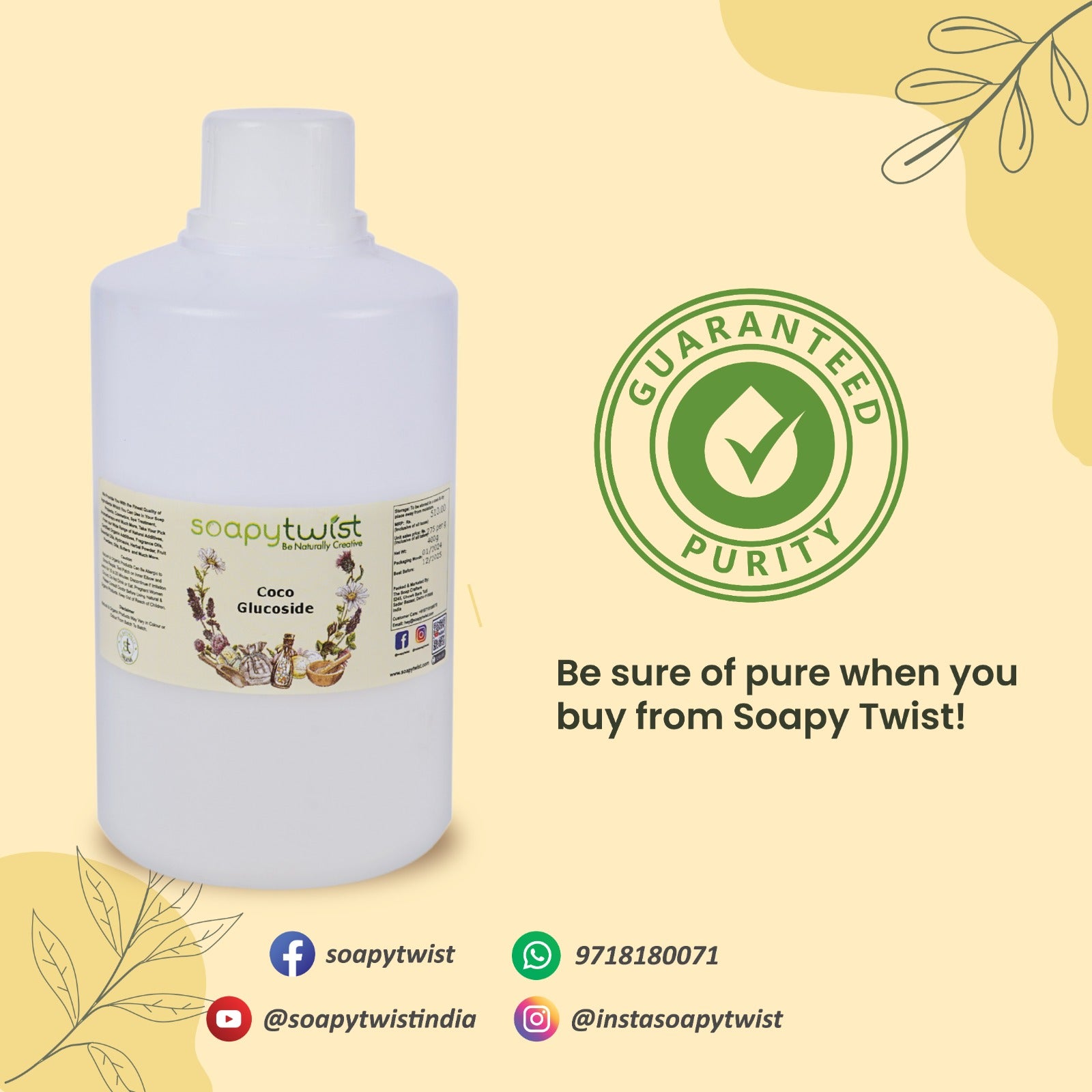 Soapy Twist  Coco Glucoside Guaranteed Purity