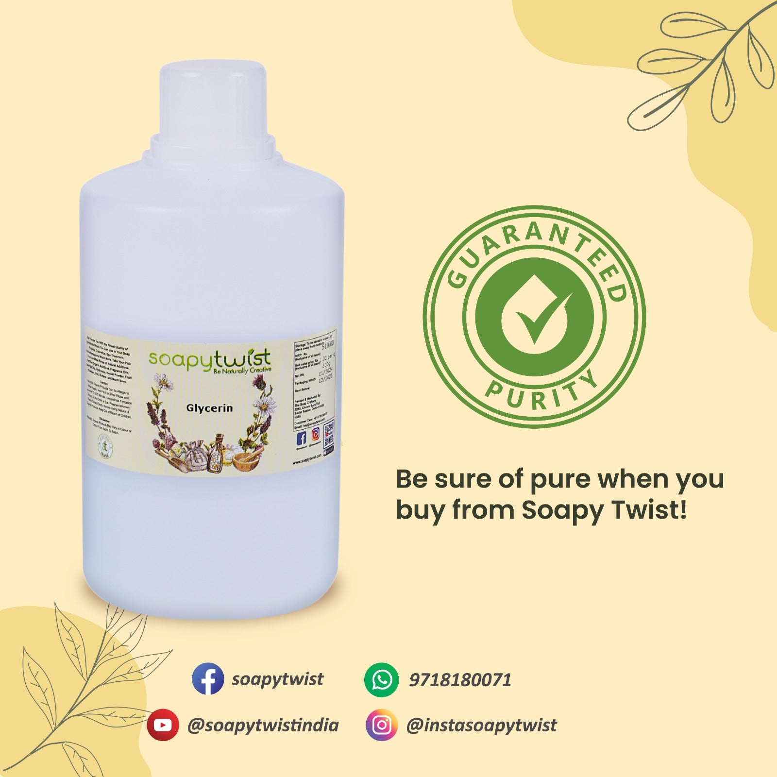 Soapy Twist Guaranteed Purity.