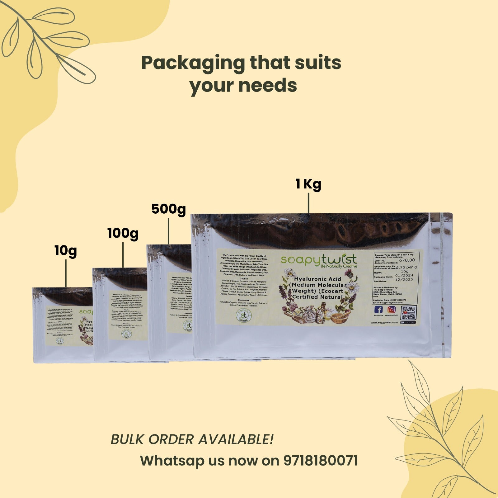Soapy Twist Hyaluronic Acid Packaging