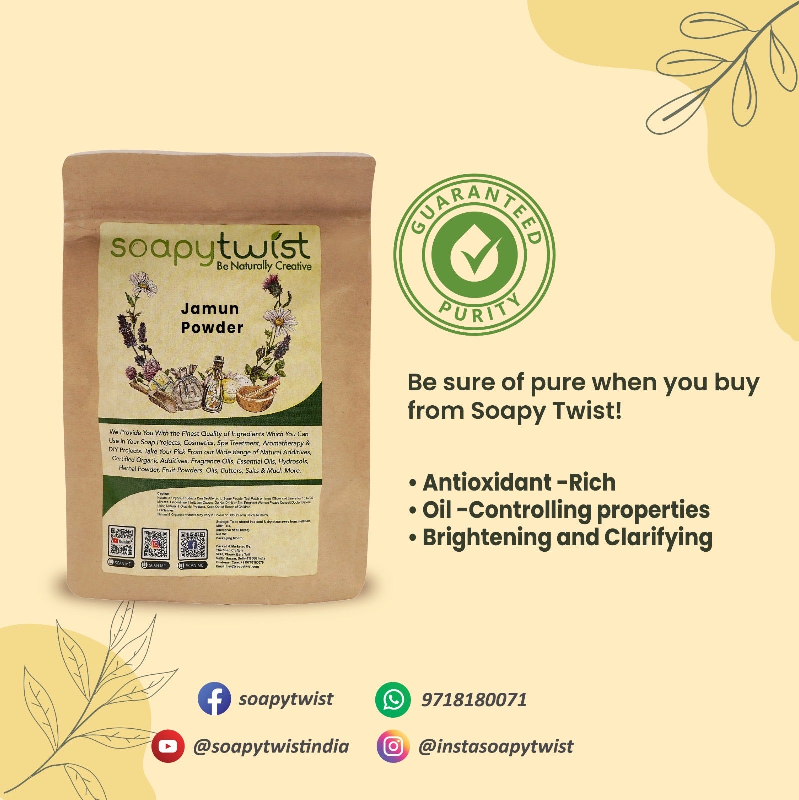 Soapy Twist Jamun Powder Guaranteed Purity