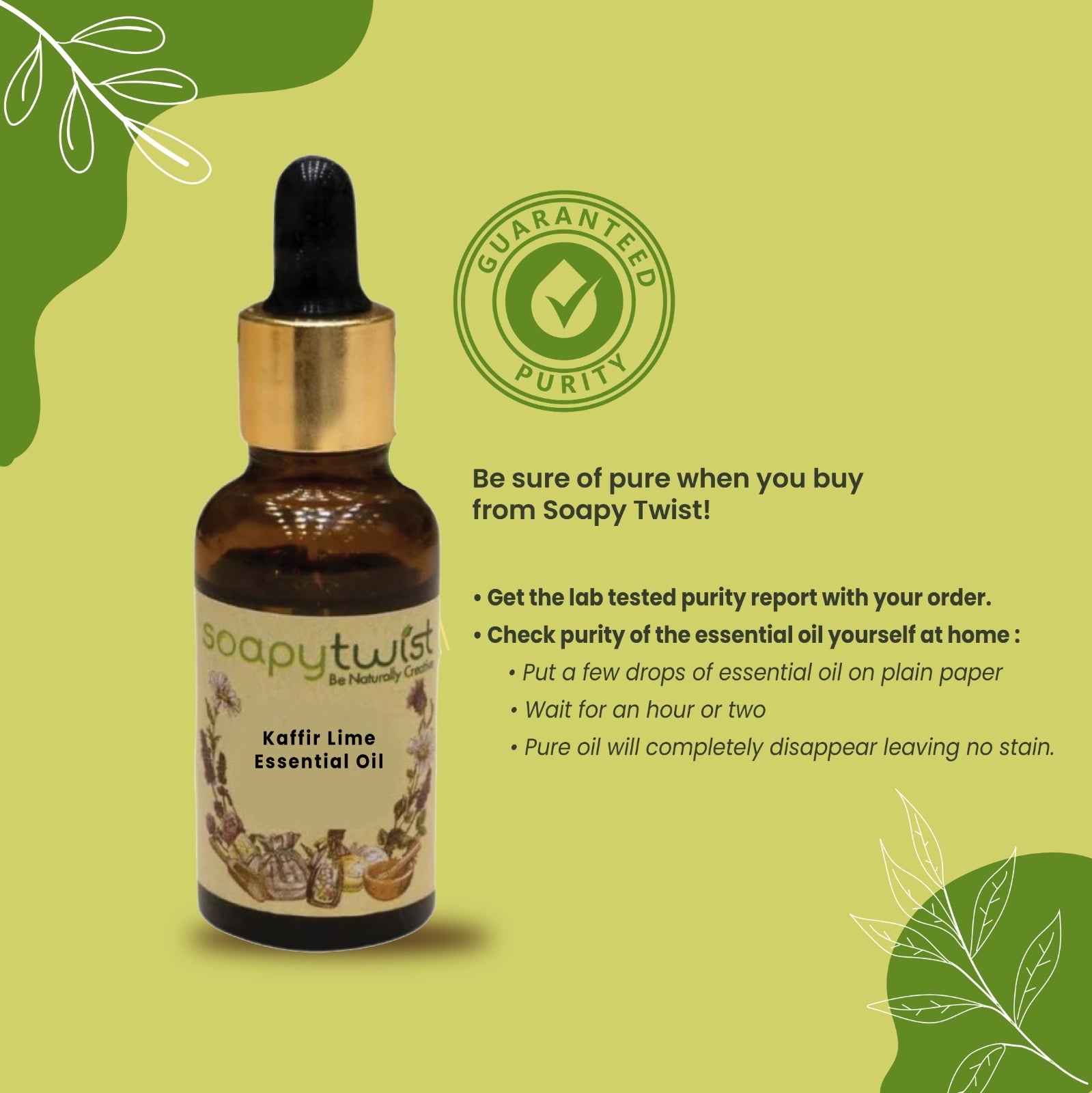 Soapy Twist Kaffir Lime Essential Oil Guaranteed Purity