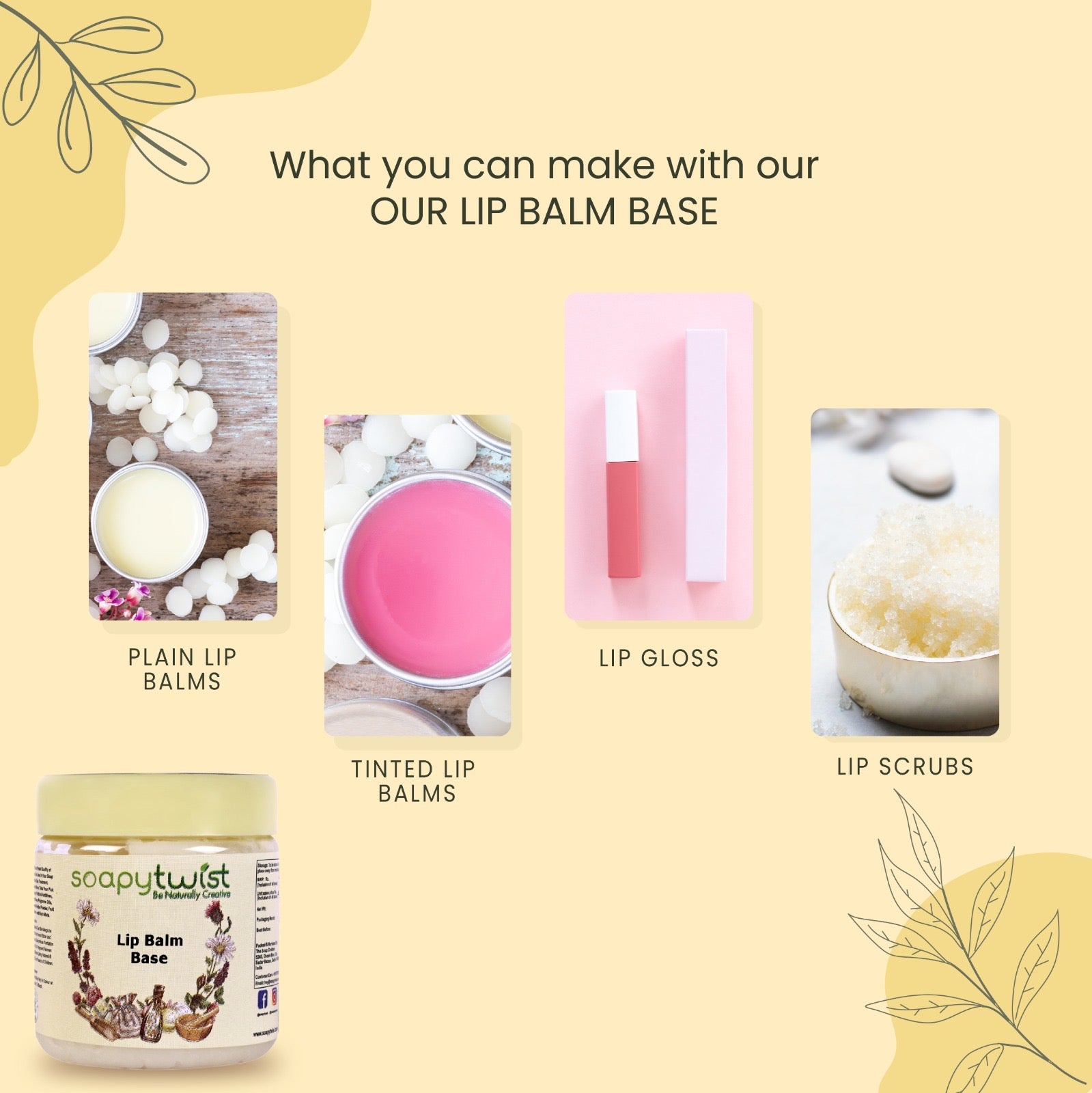Soapy Twist Lip Balm Base what you can make