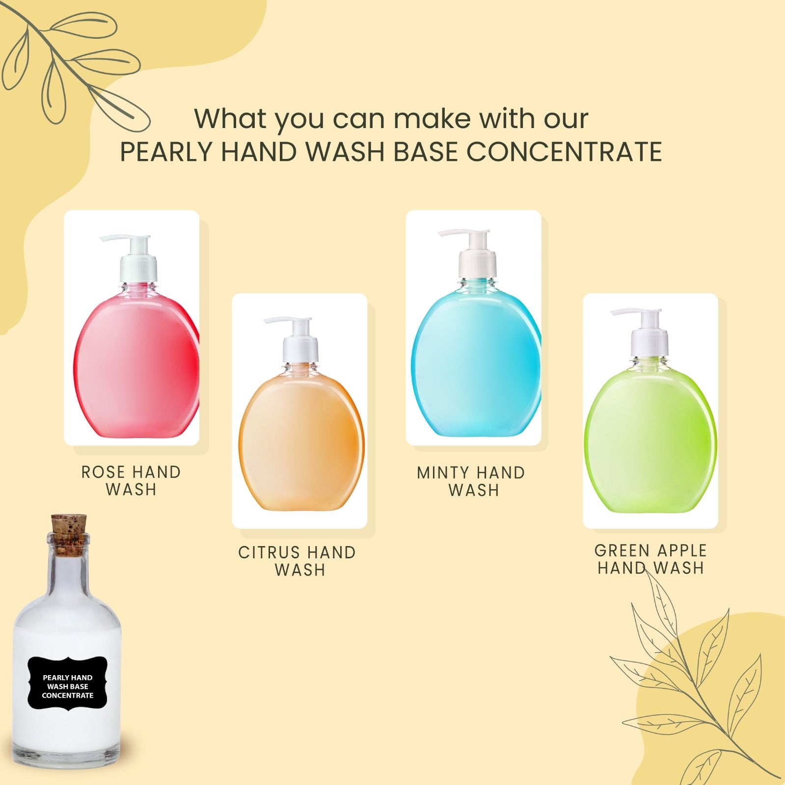 Soapy Twist Pearly Hand Wash Base Concentrate what you can make