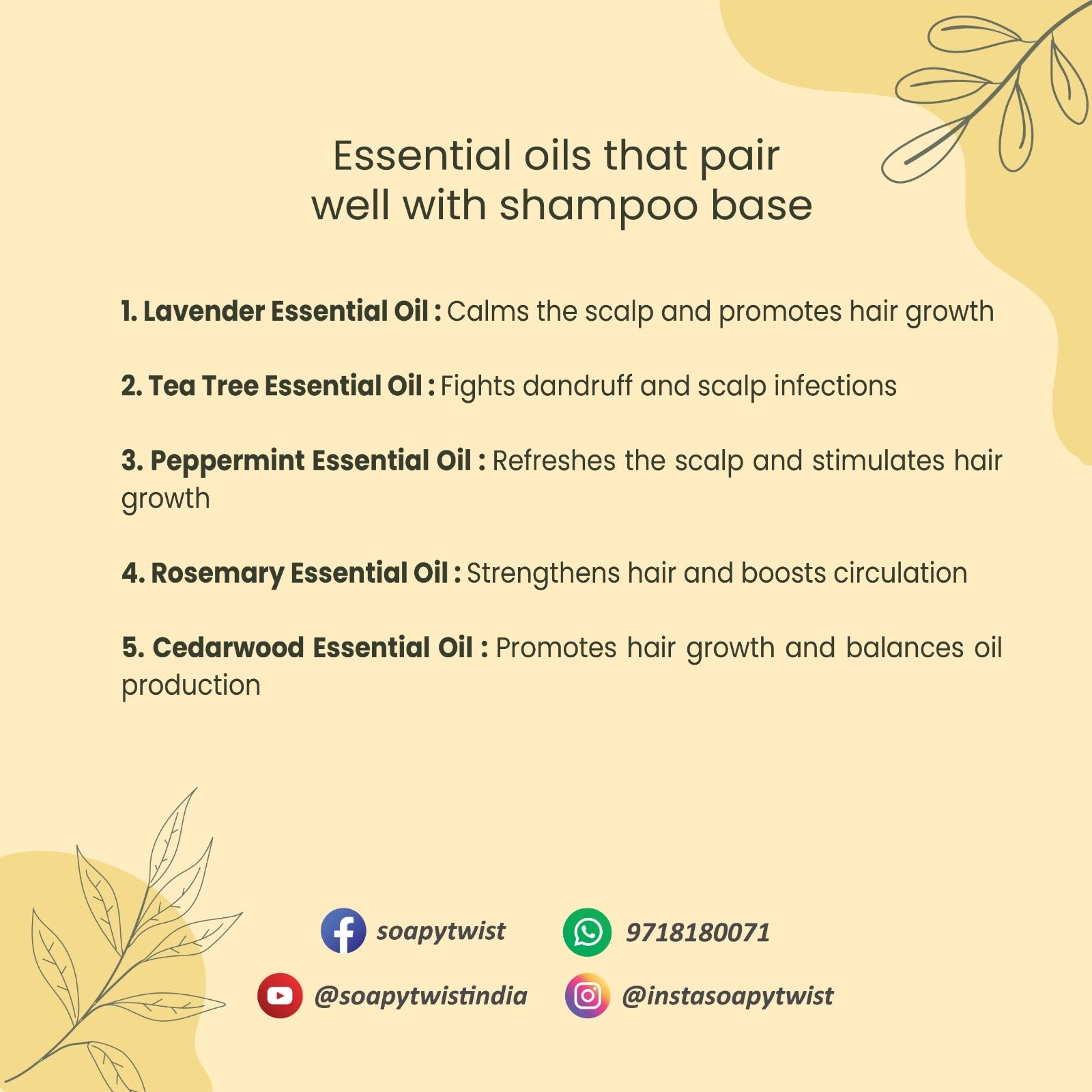 Soapy Twist Pearly Shampoo Base Essential oil that pair