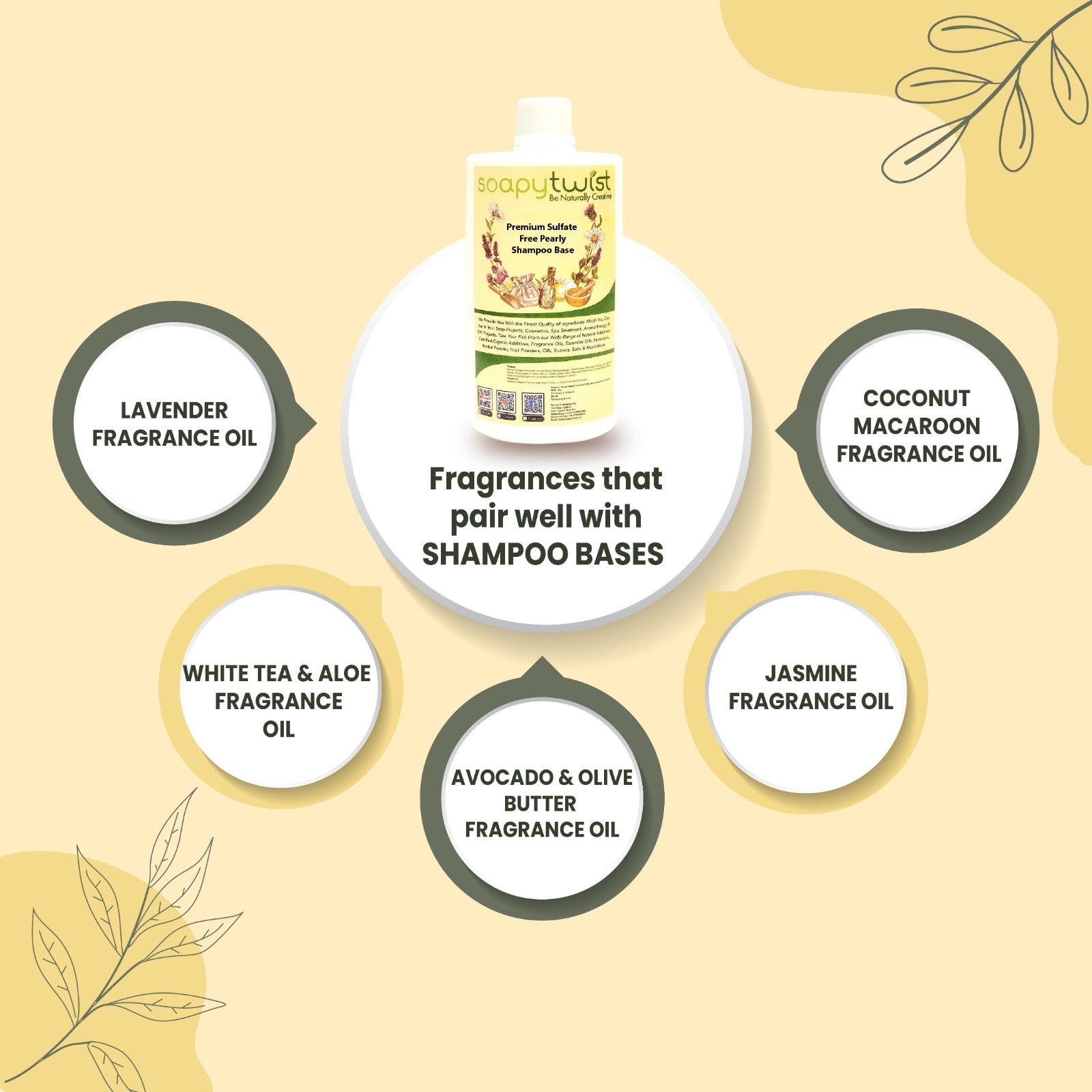 Soapy Twist Premium Sulfate Free Pearly Shampoo Base Pairs