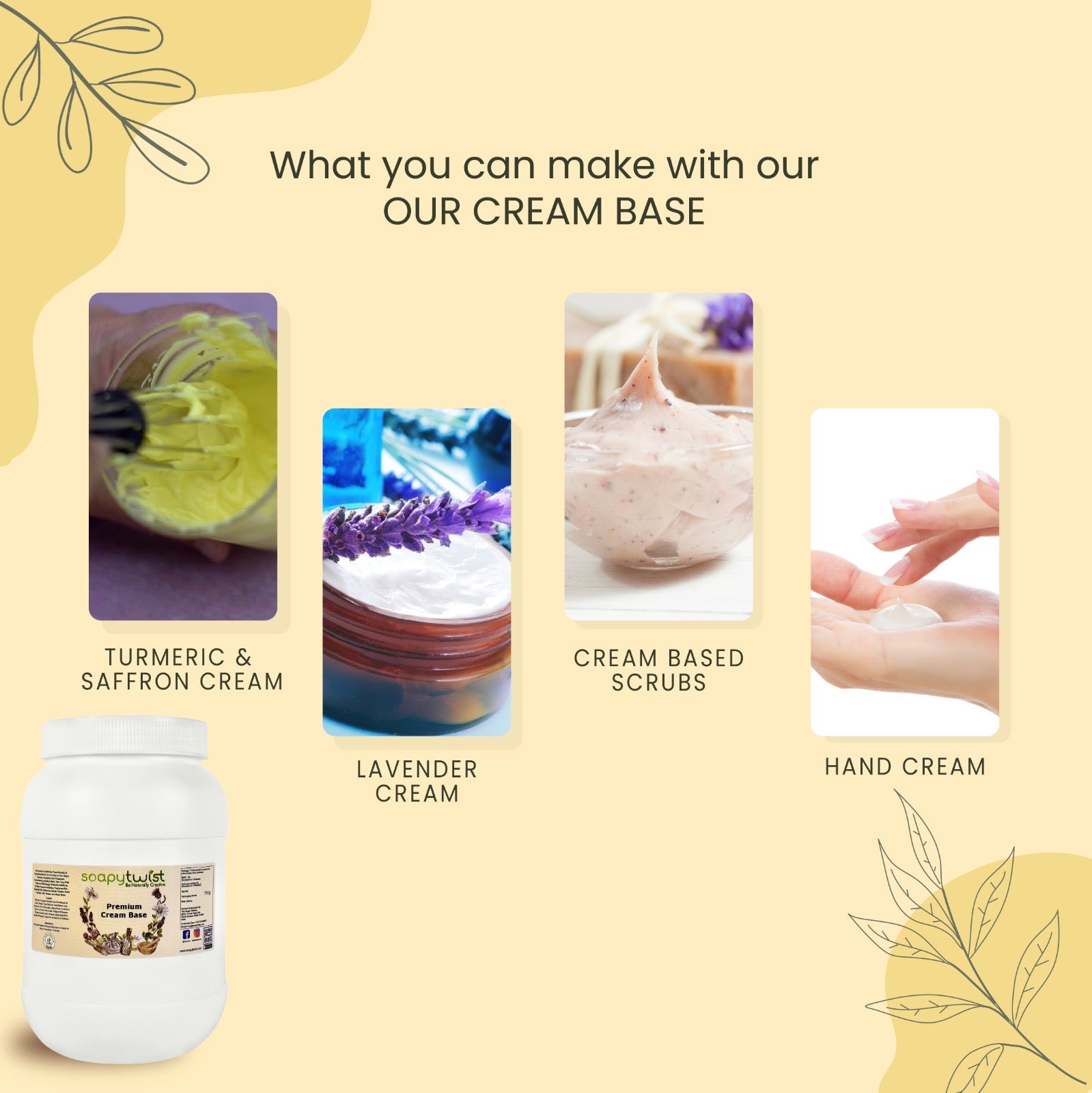 Soapy Twist Premium cream Base What you can make
