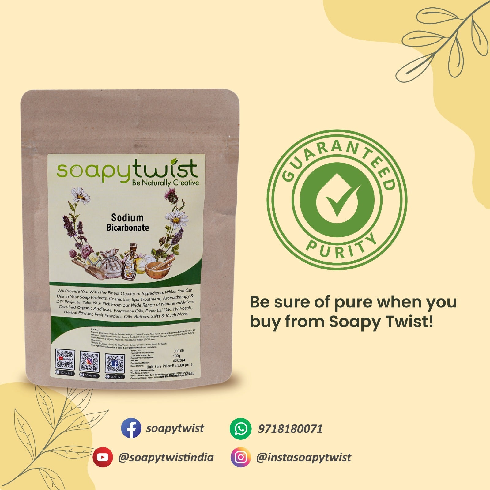 Soapy Twist Sodium Bicarbonate Guaranteed Purity