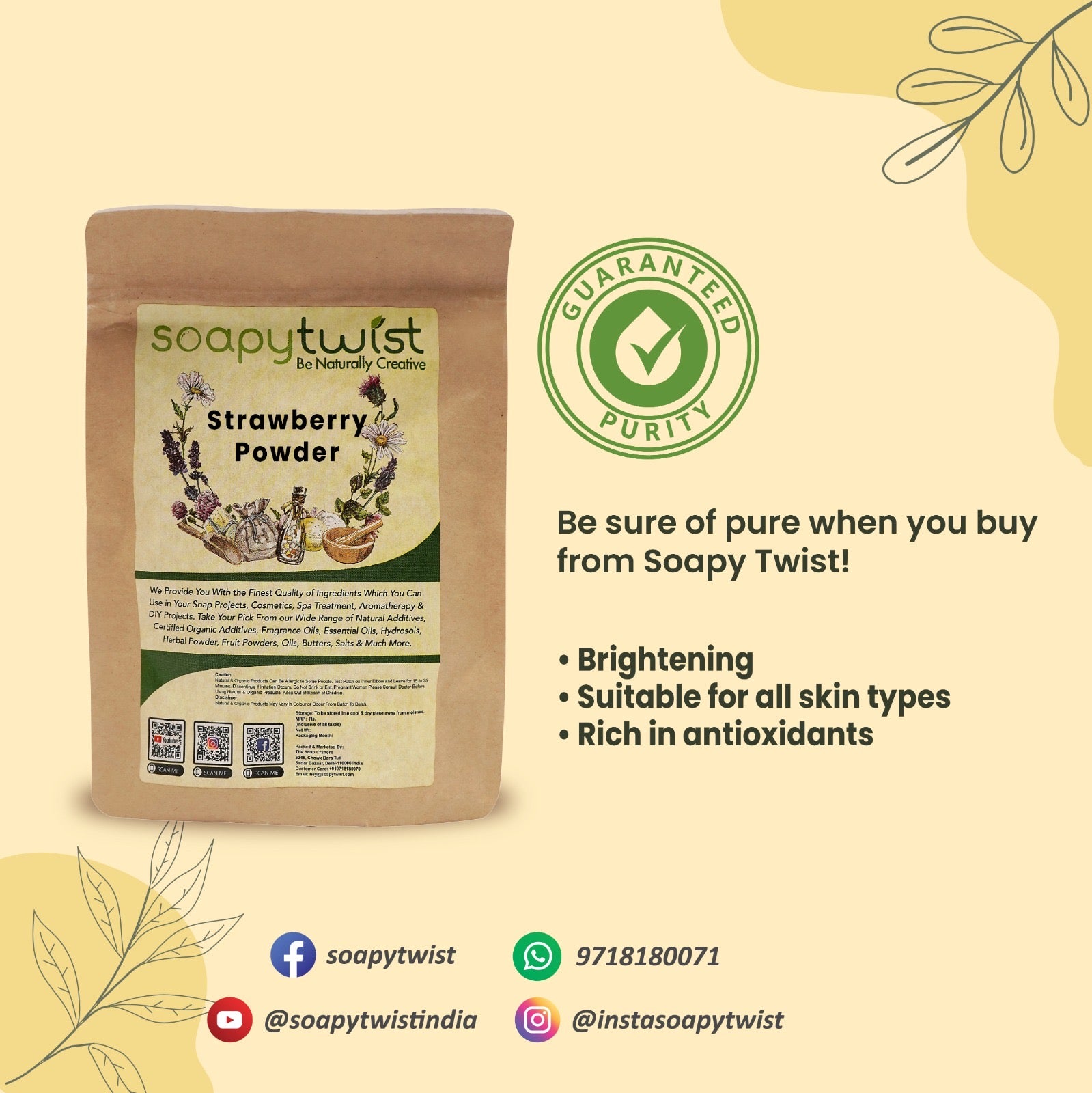Soapy Twist Strawberry Powder Guaranteed Purity