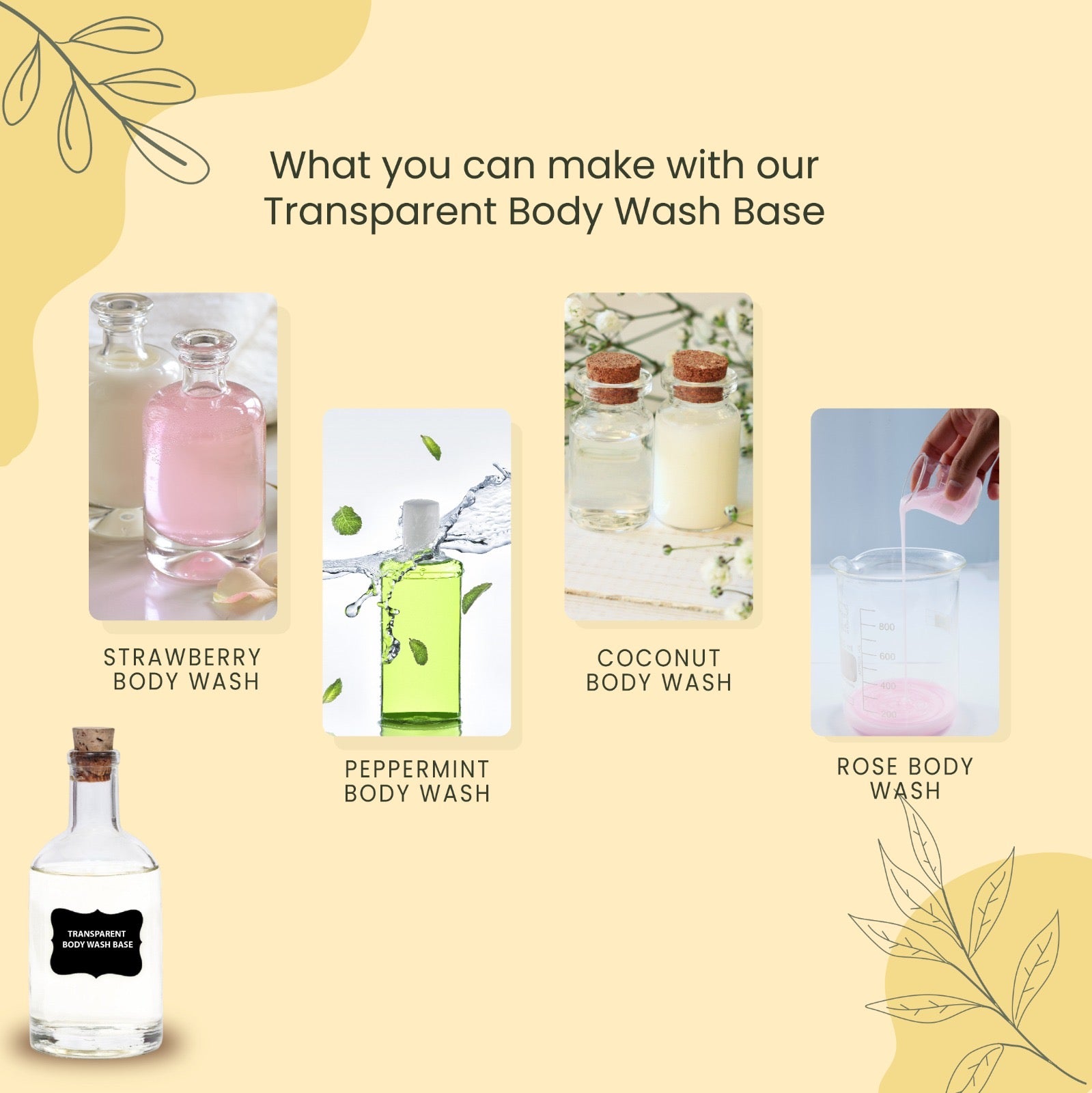 Soapy Twist Transparent Body Wash Base What you can makee