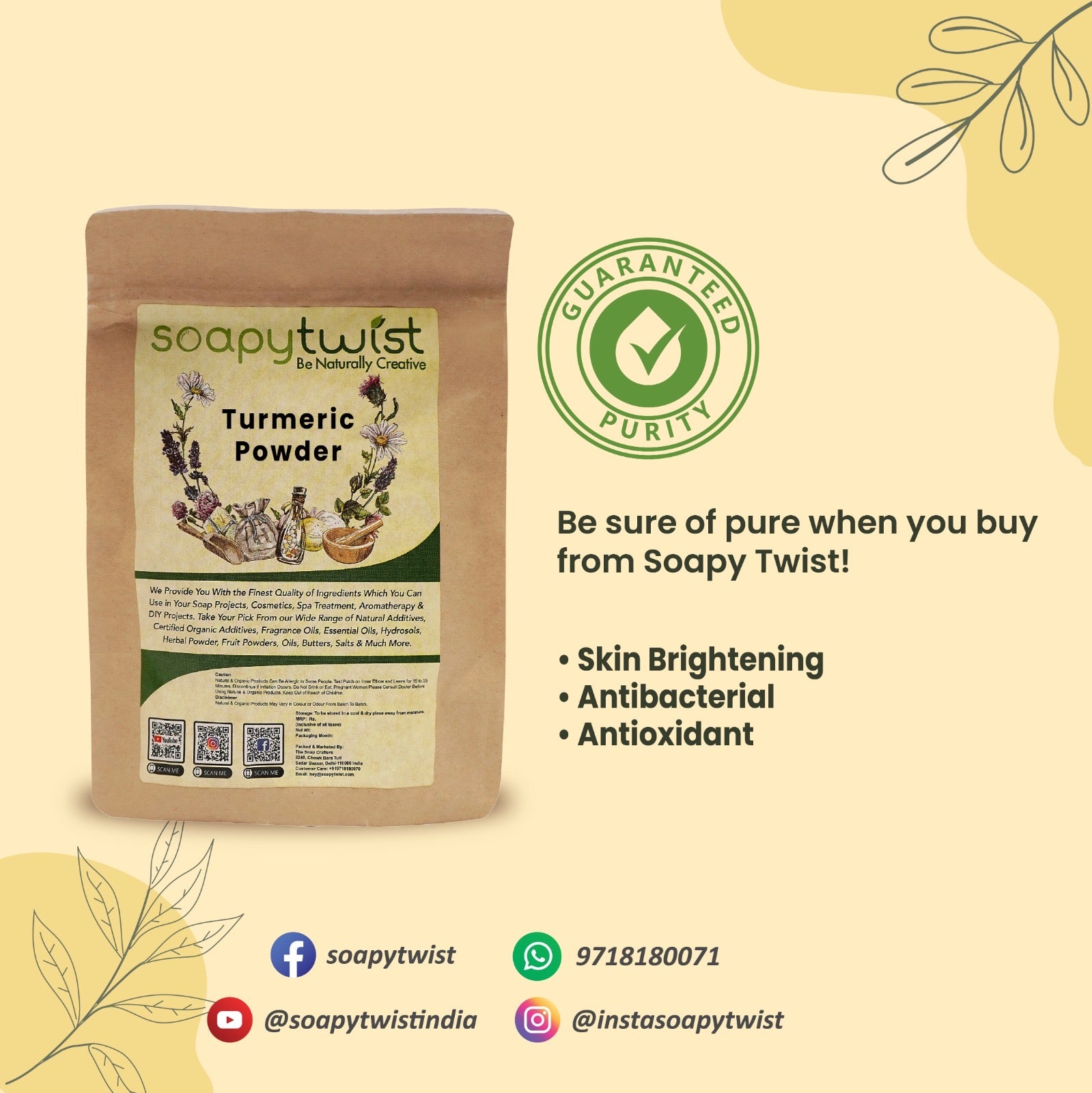 Soapy Twist Turmeric Powder Guaranteed Purity