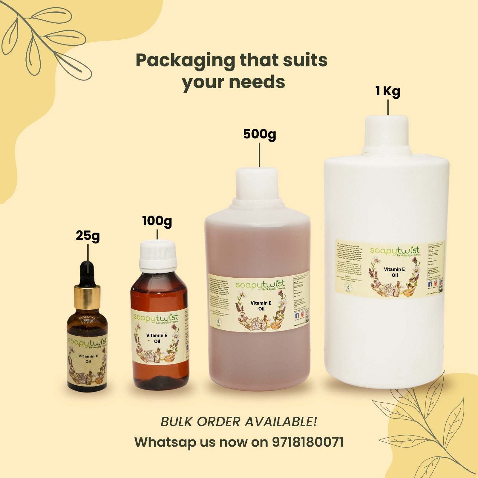 Soapy Twist Vitamin E Oil Packaging