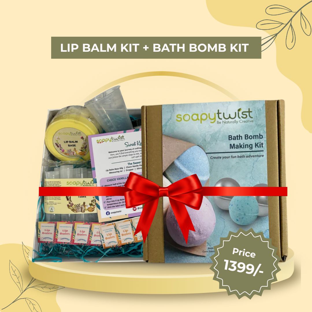 Lip Balm & Bath Bomb Making Kits Combo