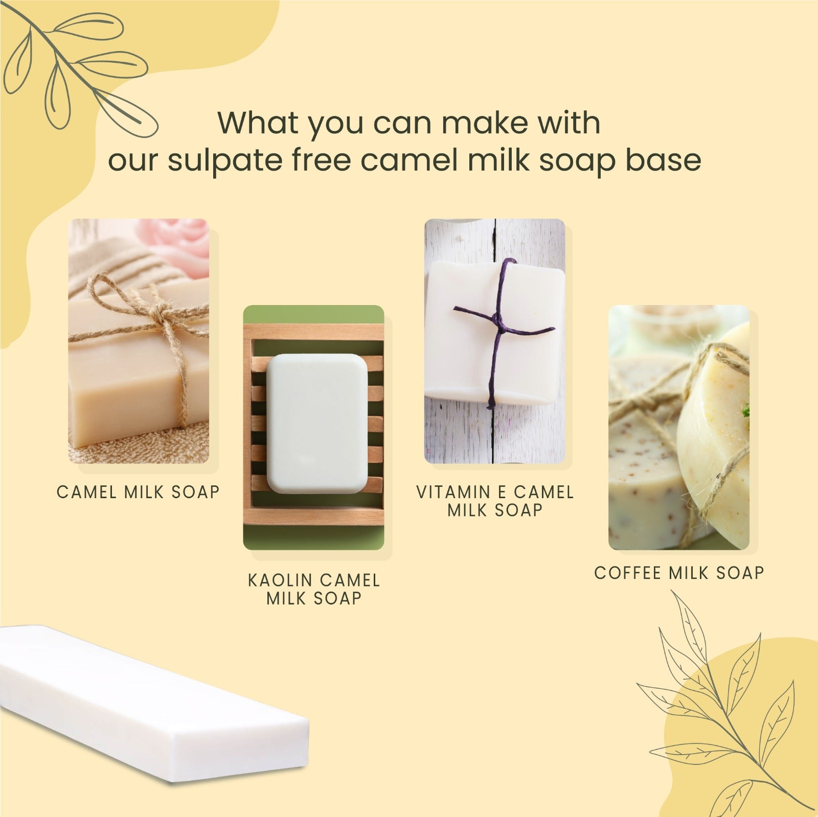 Sulfate Free Camel Milk Soap Base