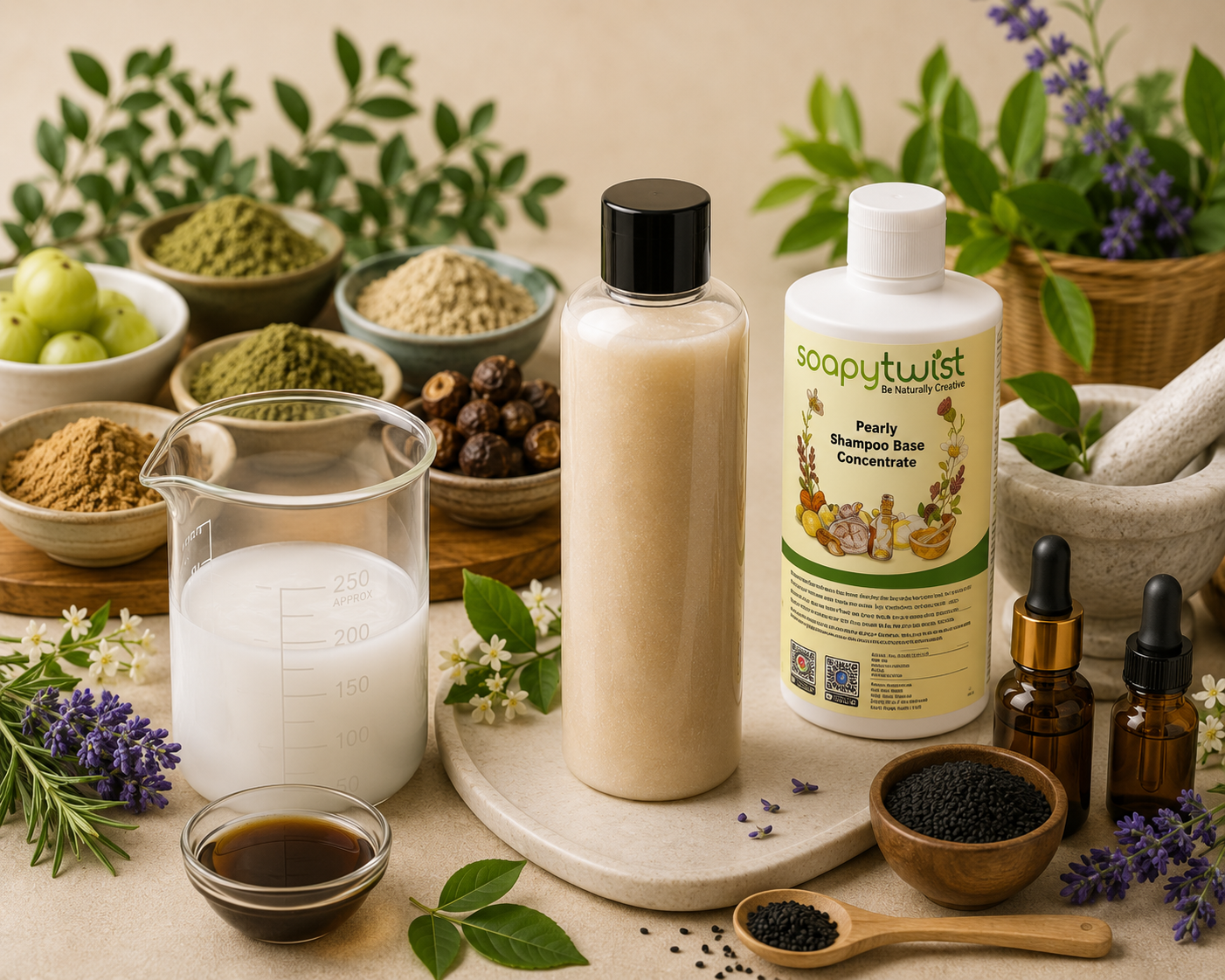 How to Make Herbal Shampoo Using Soapy Twist Shampoo Base
