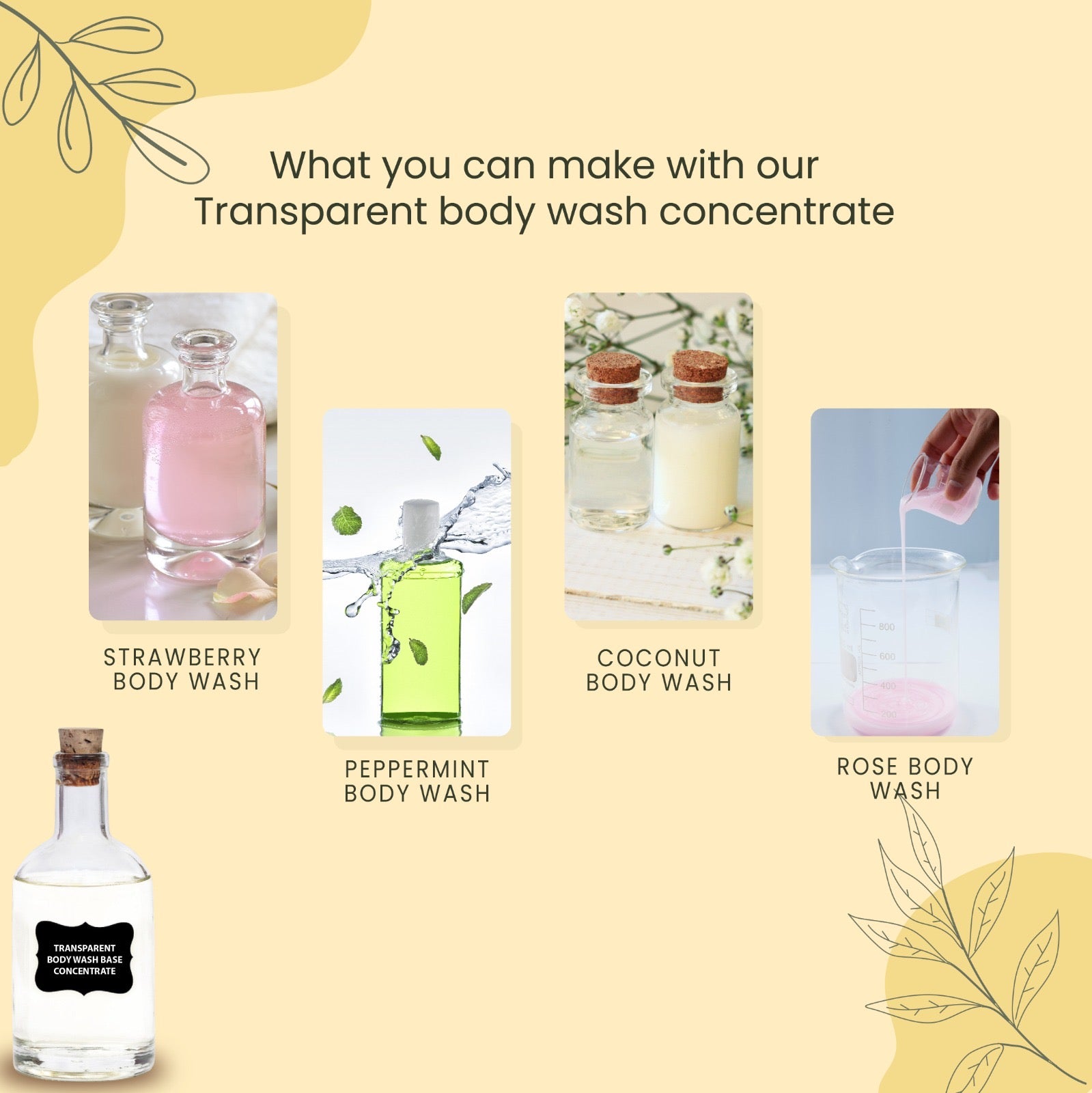 Transparent Body Wash Base Concentrate