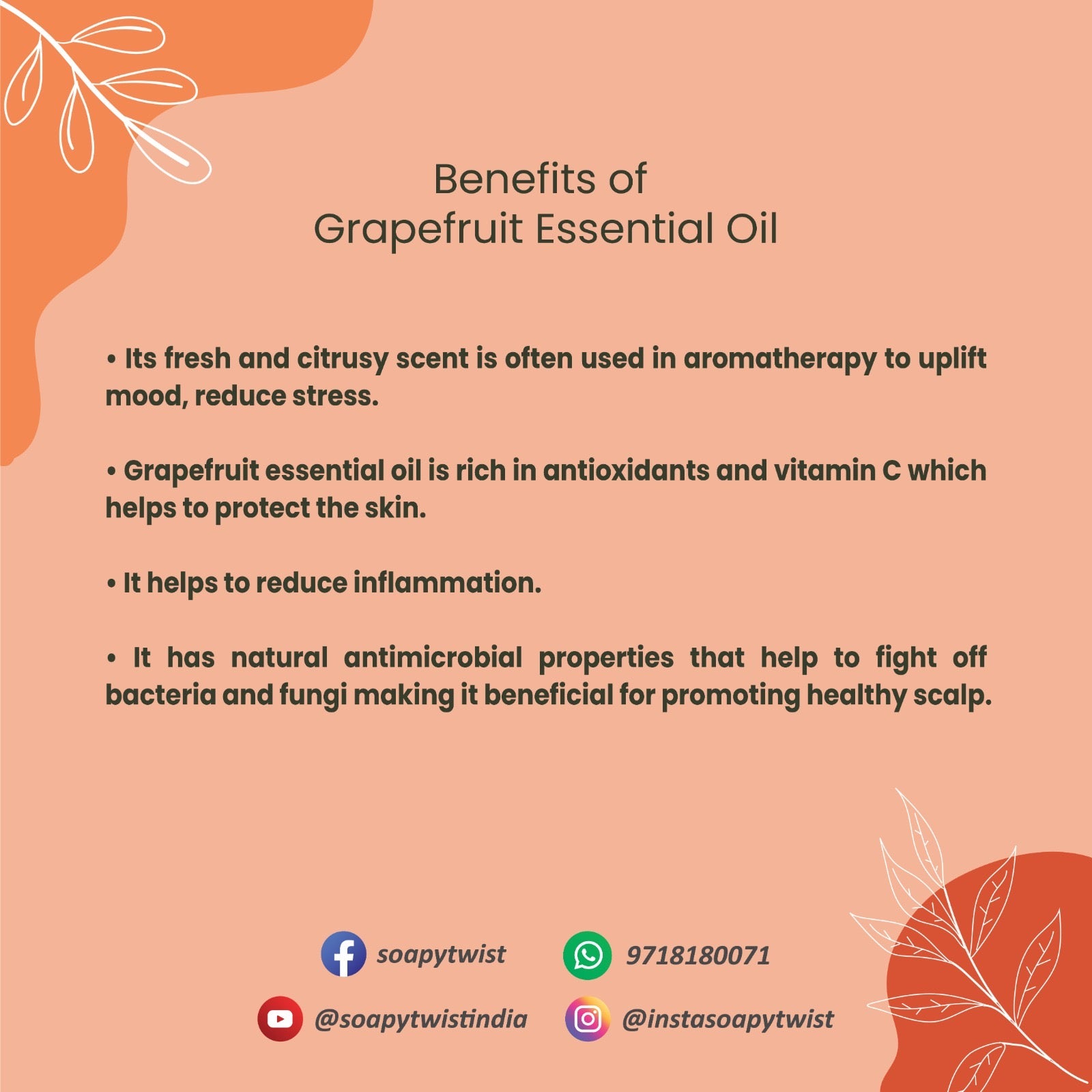 Benefits of Soapy Twist Grapefruit Essential Oil 