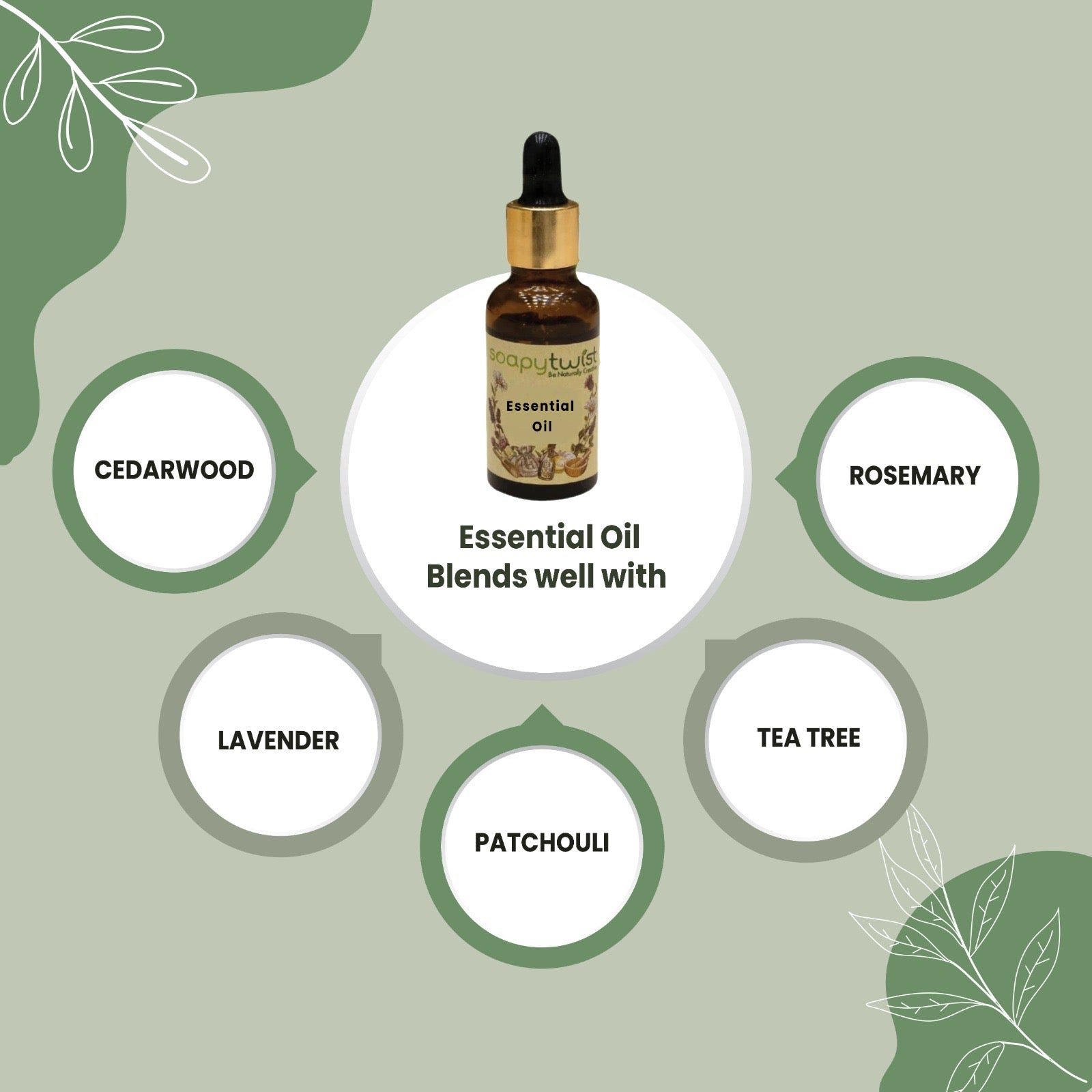 Blends well with Soapy Twist Eucalyptus Essential Oil