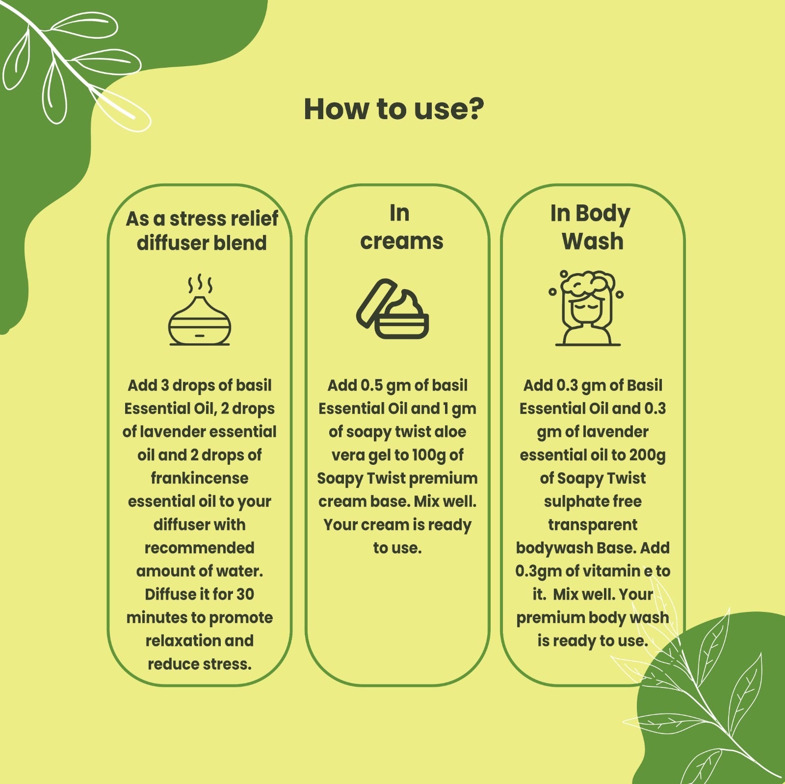 How to Use Soapy Twist Basil Essential Oil