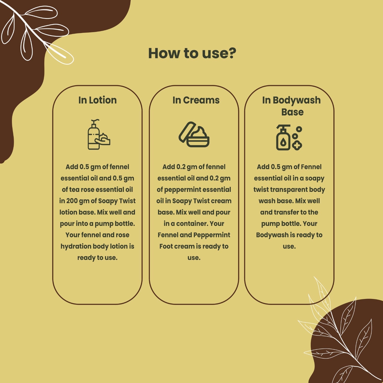 How to Use Soapy Twist Fennel Essential Oil 