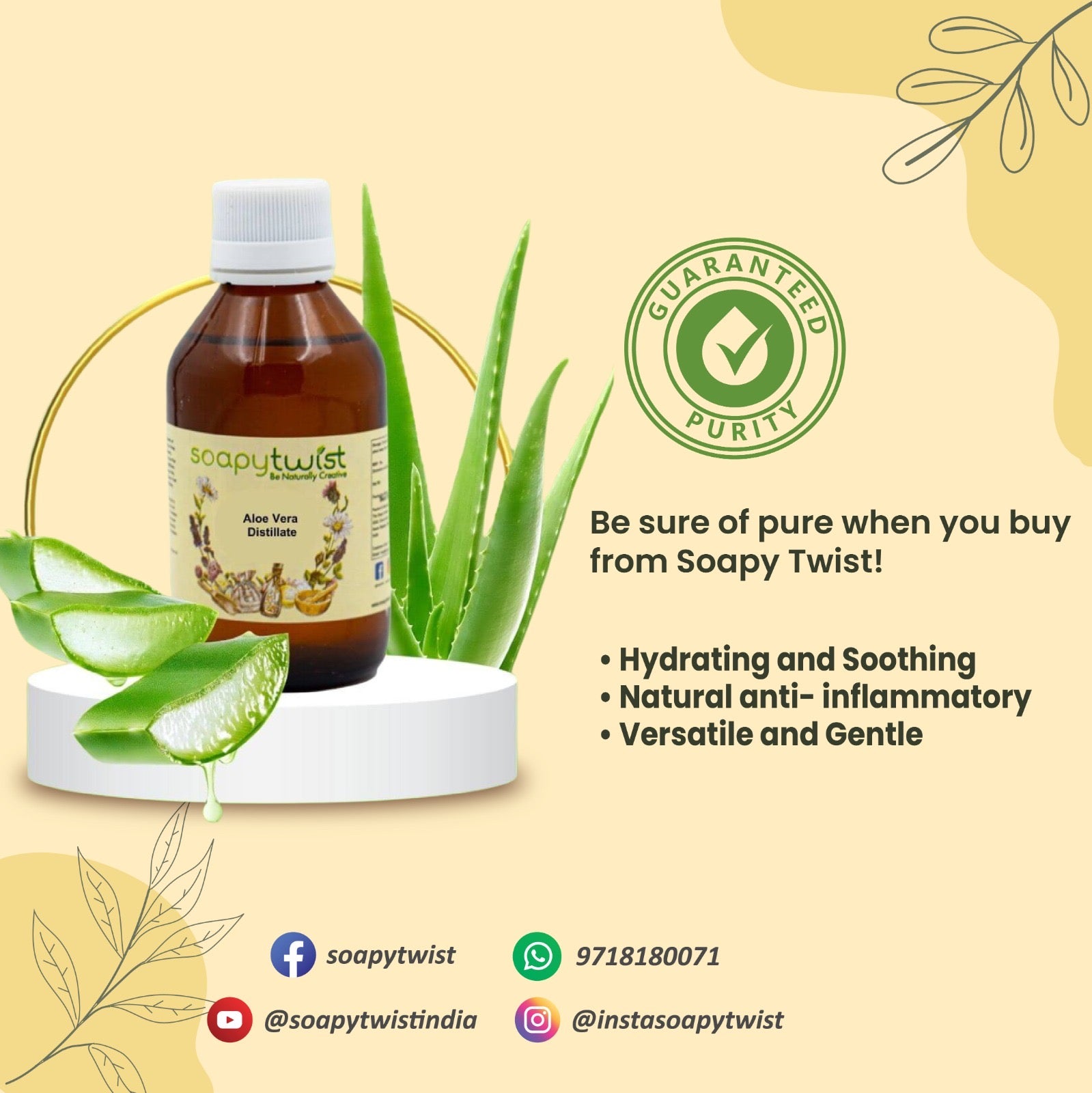 Soapy Twist Aloe Vera Distillate Guaranteed Purity