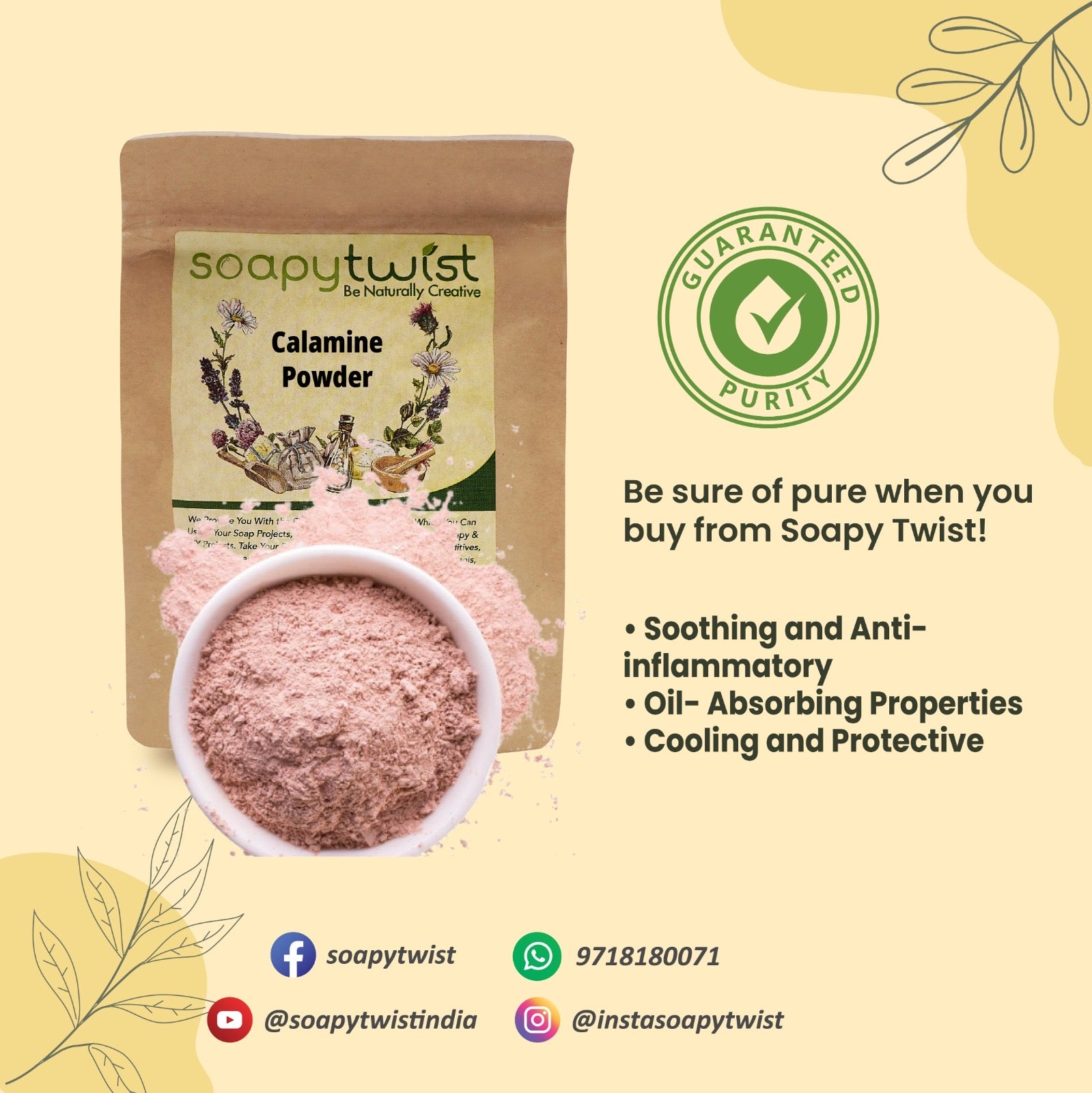 Soapy Twist Calamine Powder Guaranteed Purity