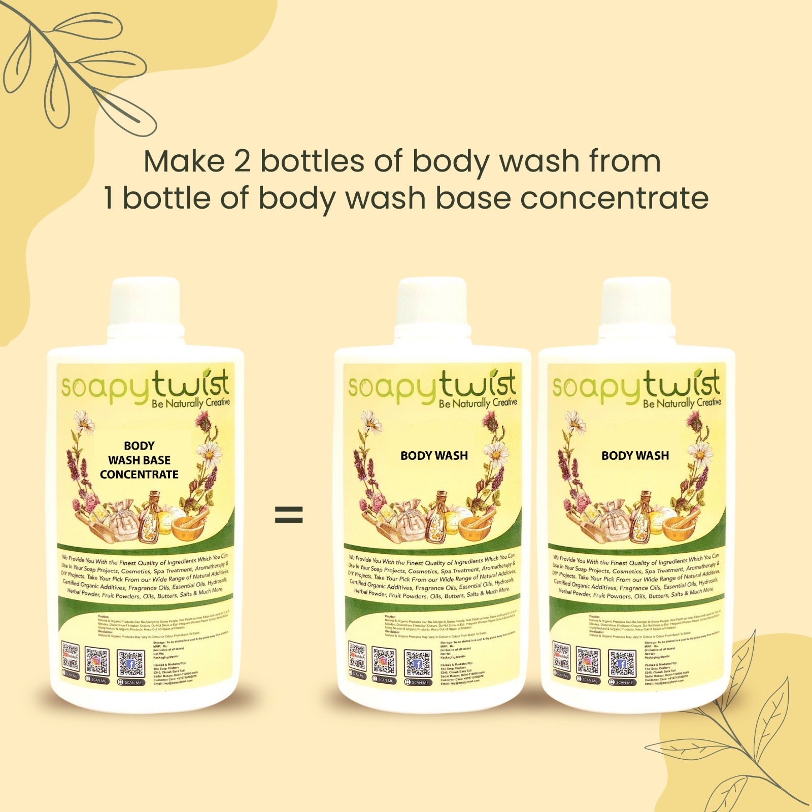 Soapy Twist Concentrated Body Wash Base  make 2 bottles from 1 bottles
