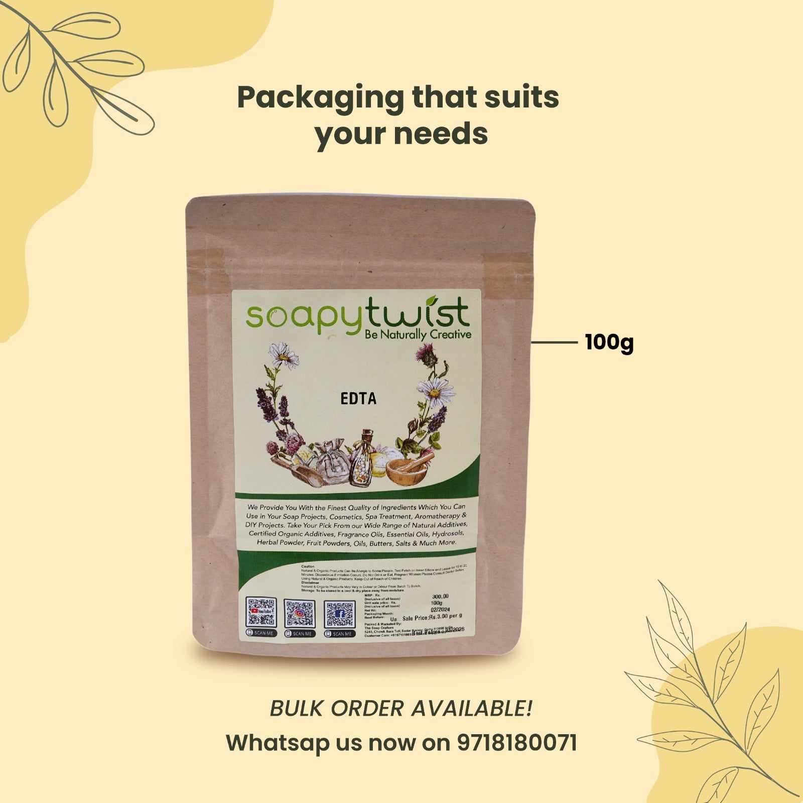 Soapy Twist EDTA Packaging