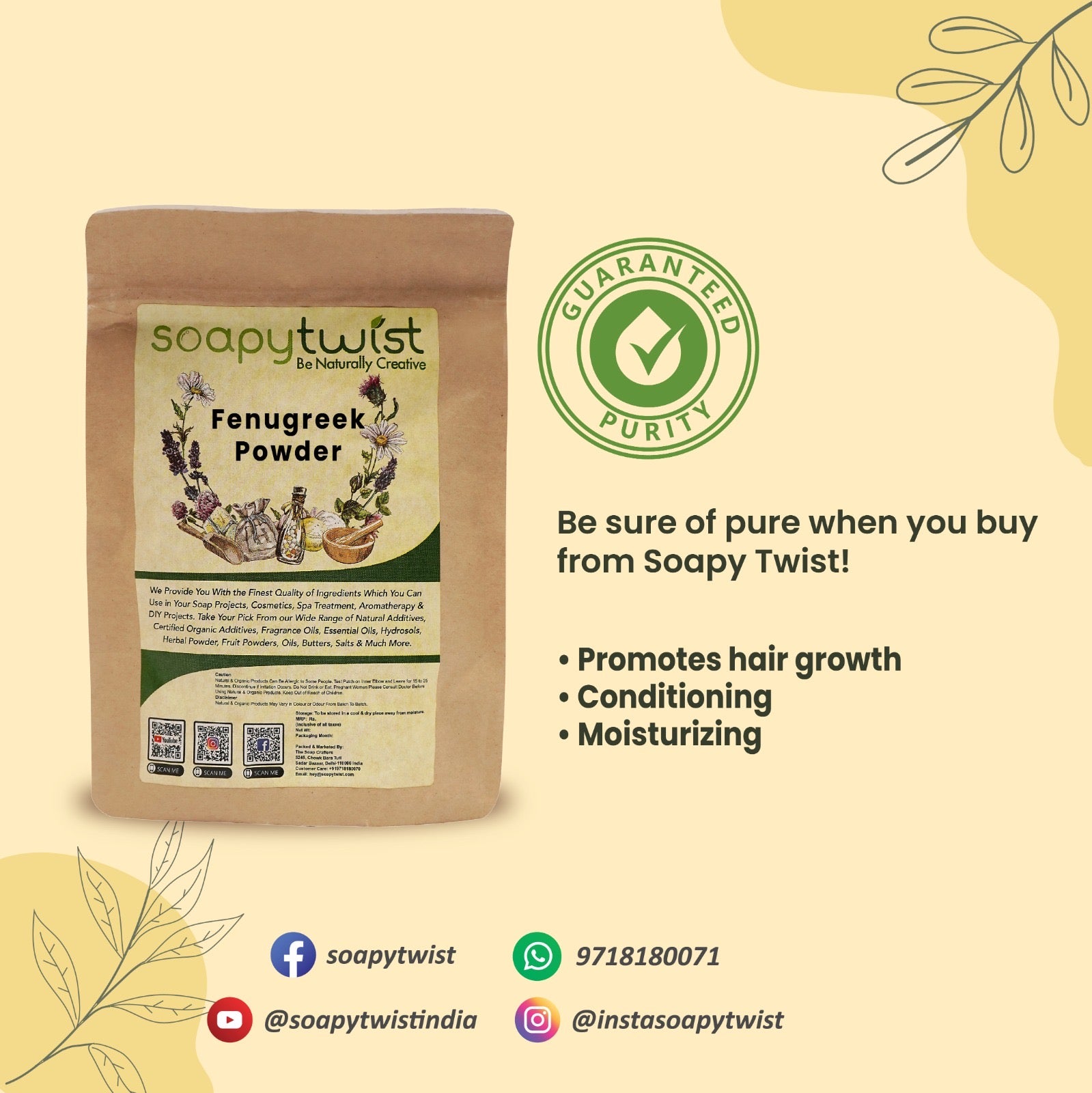 Soapy Twist Fenugreek Powder Guaranteed Powder