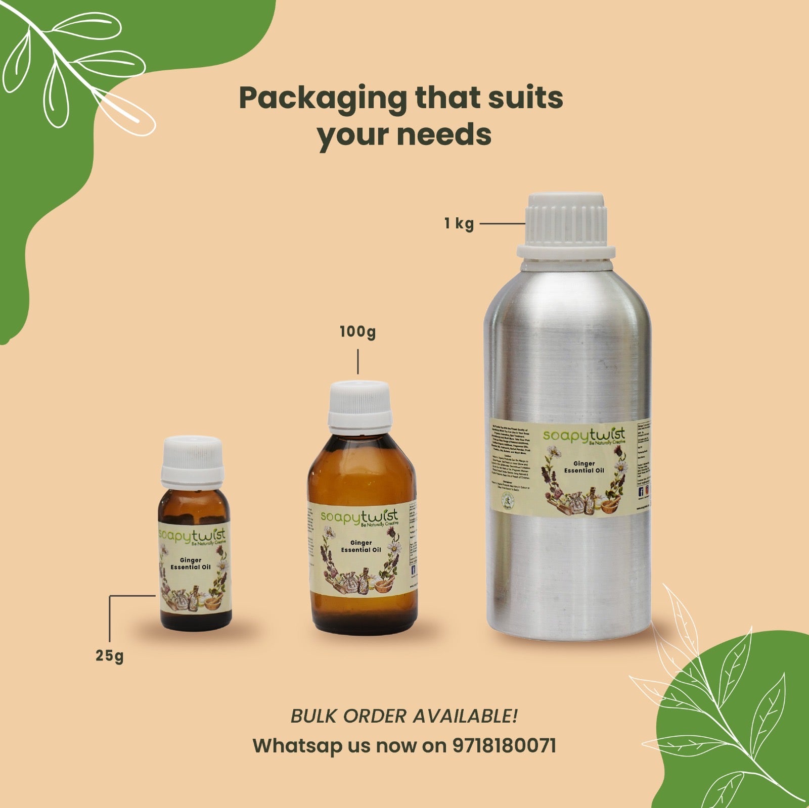 Soapy Twist Ginger Essential Oil Packaging