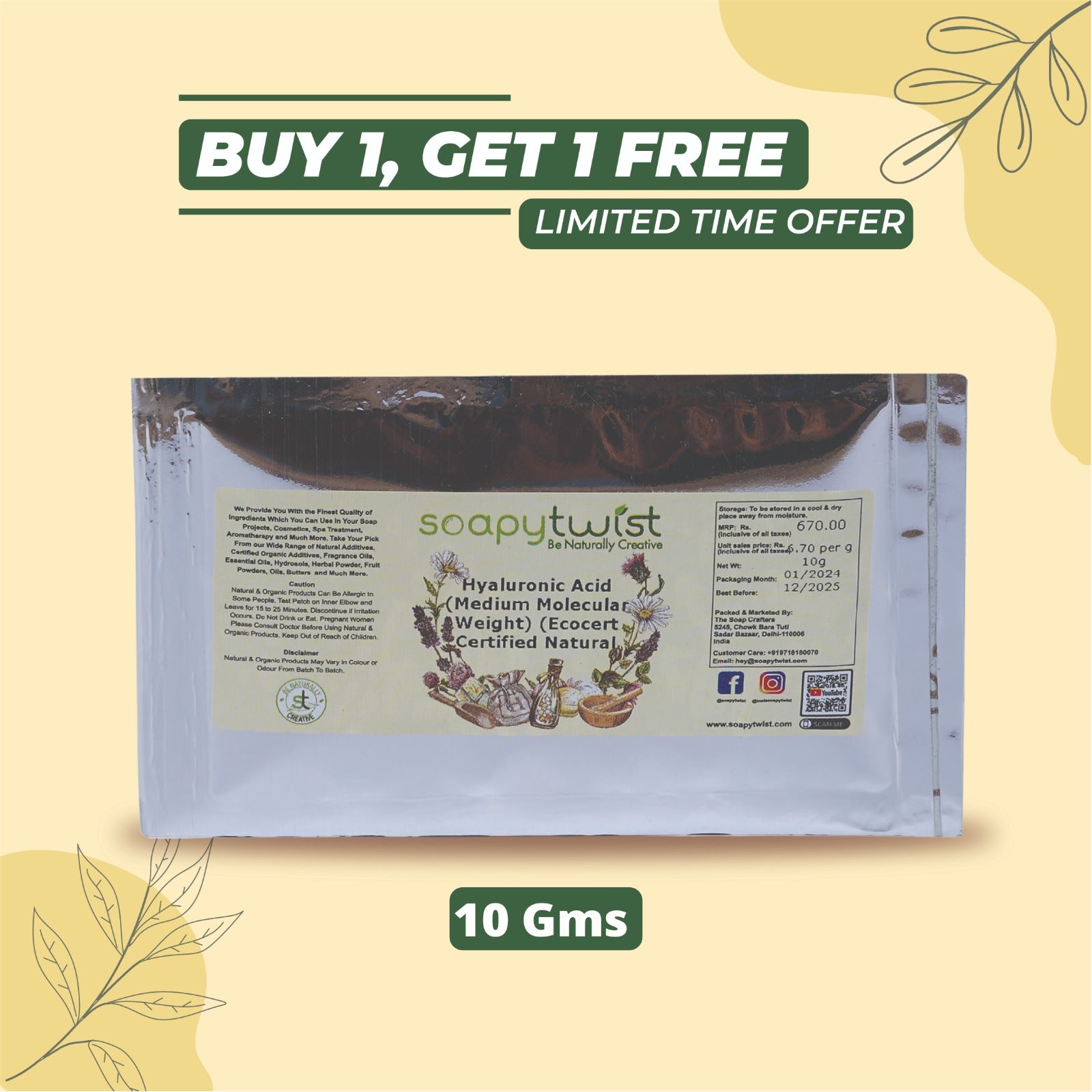 Soapy Twist Hyaluronic Acid Buy1 Get1
