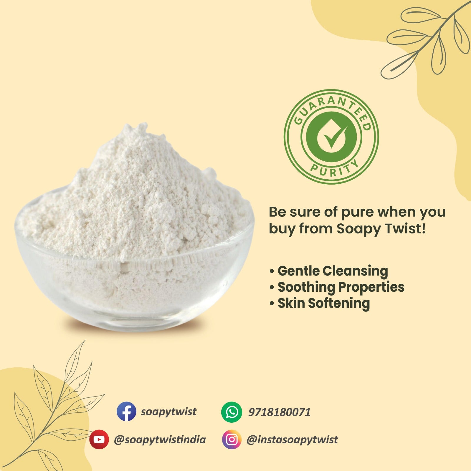 Soapy Twist Kaolin Clay Guaranteed Purity