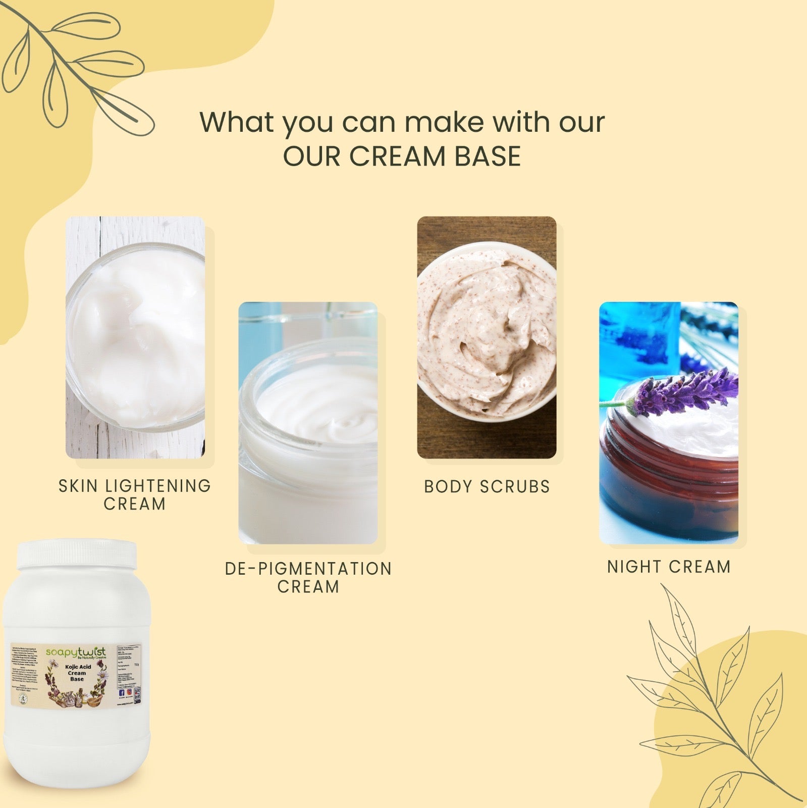 Soapy Twist Kojic Acid cream Base making