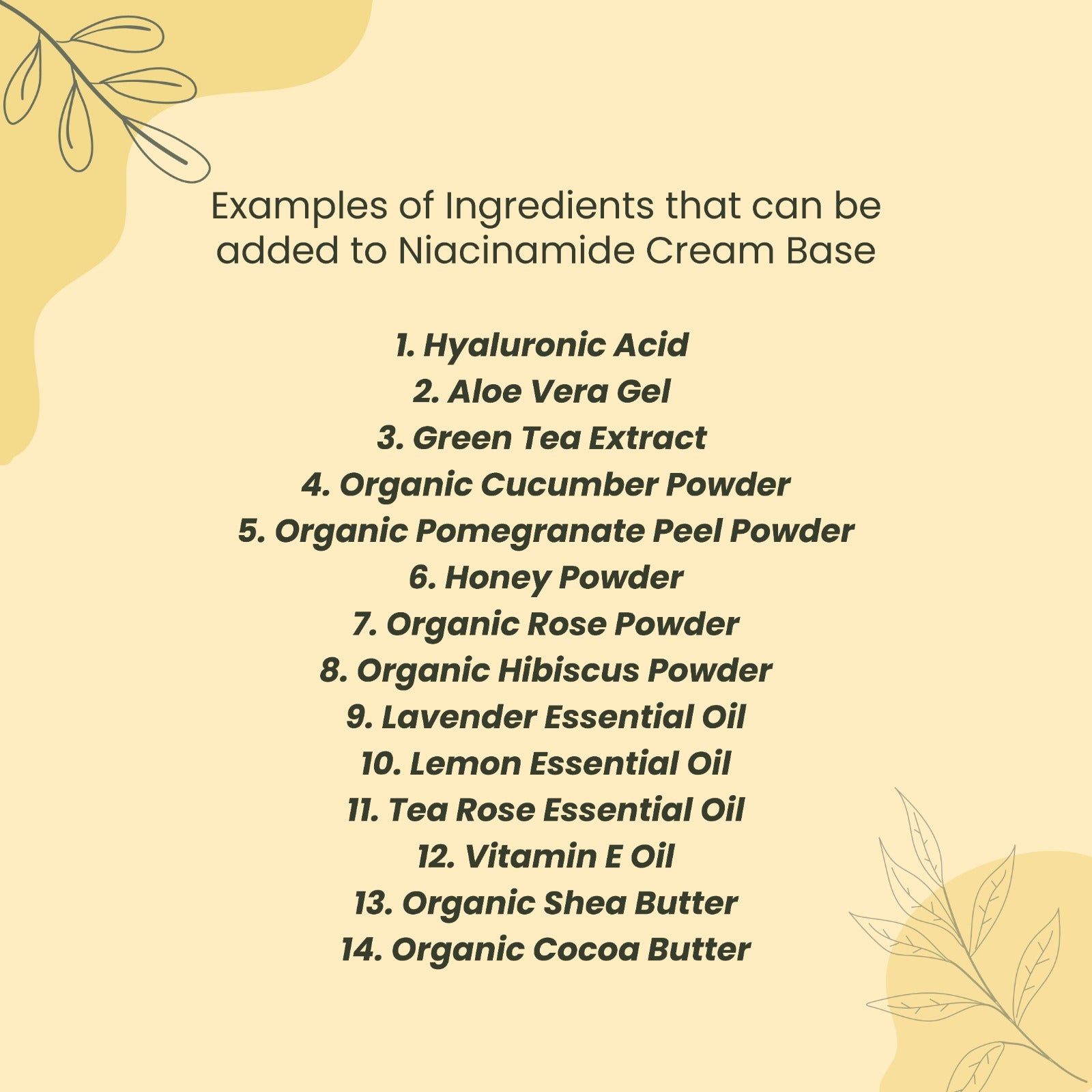 Soapy Twist Niacinamide Cream Base Examples 