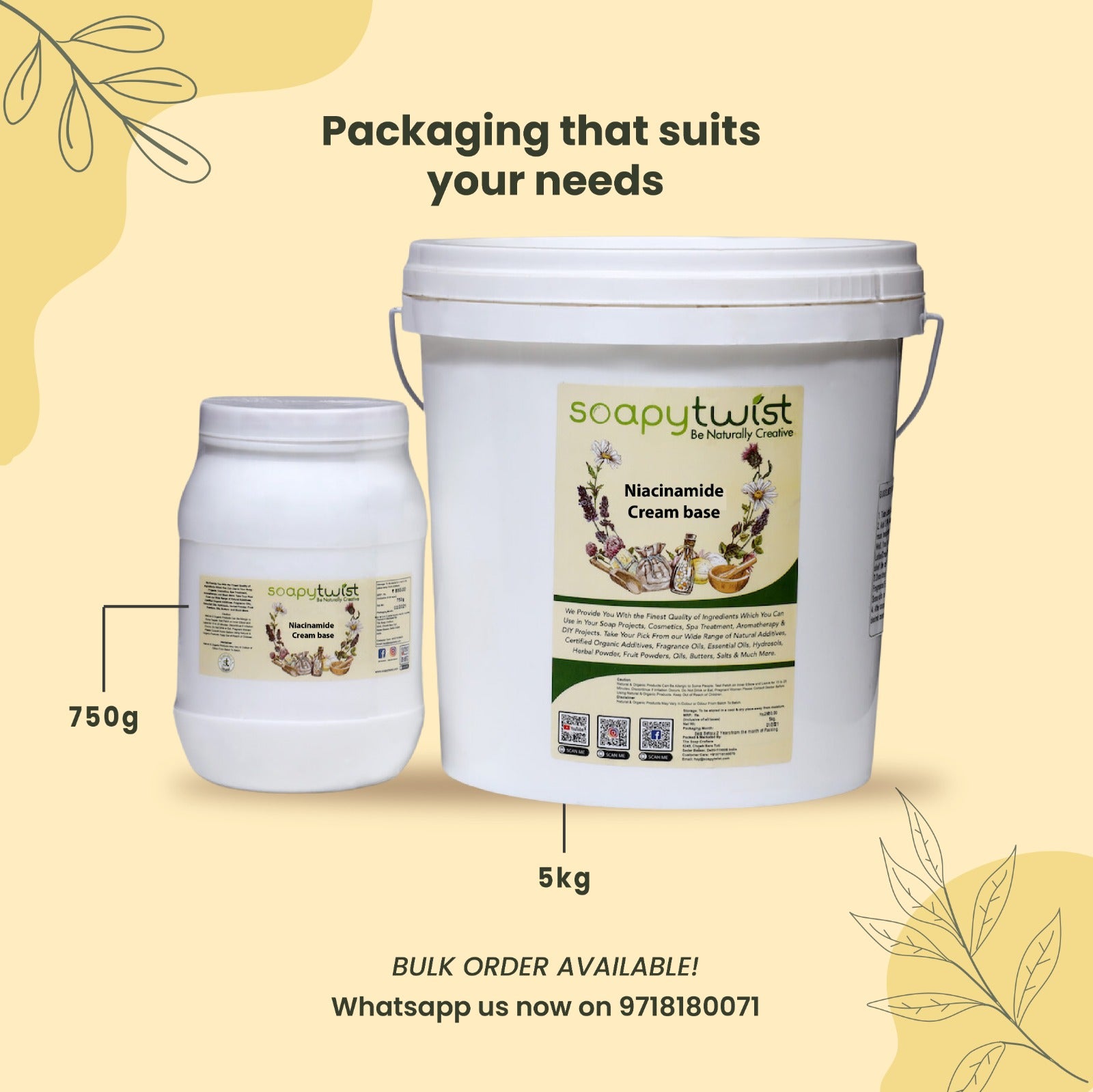 Soapy Twist Niacinamide Cream Base Packaging