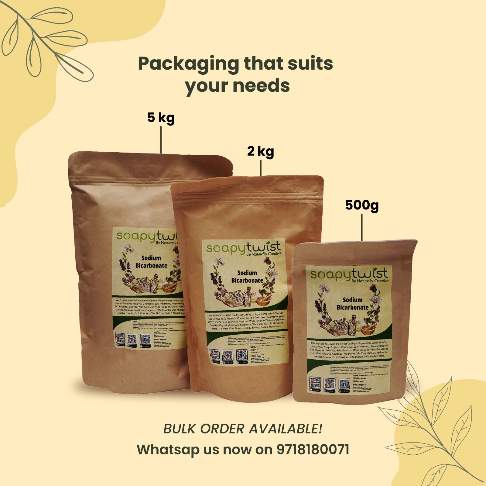 Soapy Twist Sodium Bicarbonate Packaging