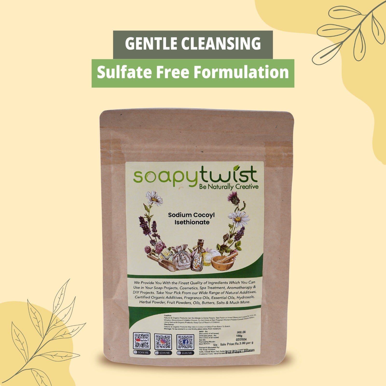 Soapy Twist Sodium Cocoyl Isethionate