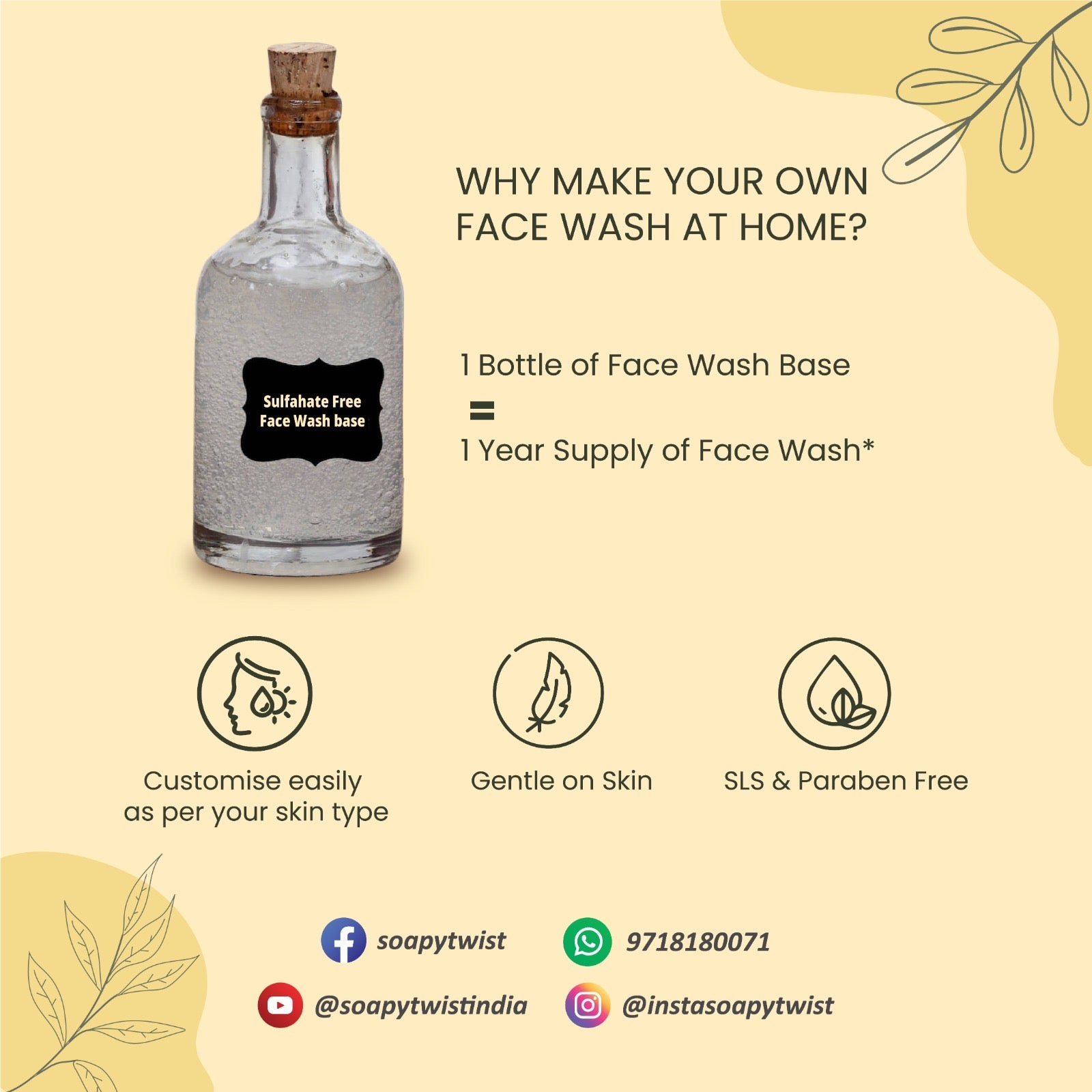 Soapy Twist Sulphate Free Face Wash Base Make your own face wash at home