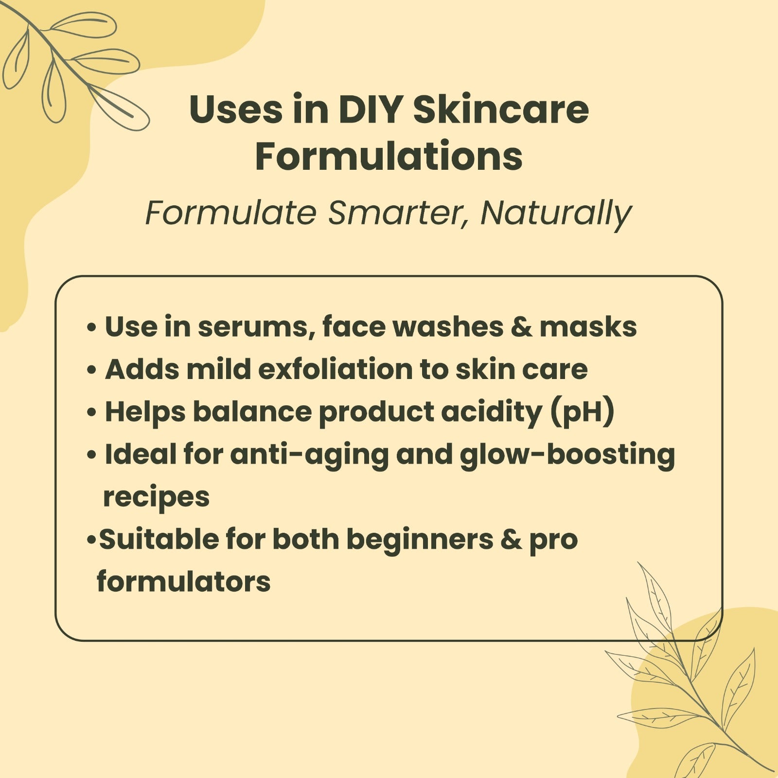 Uses in DIY Skincare Formulations